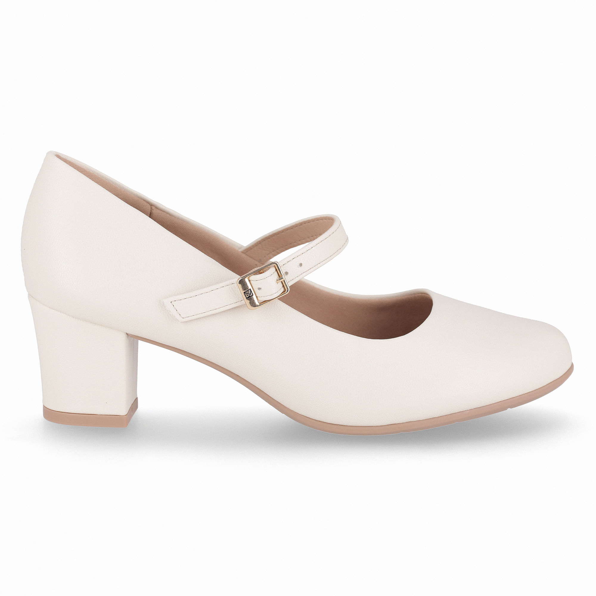 Scarpin Boneca Laura Salto Médio Off White
