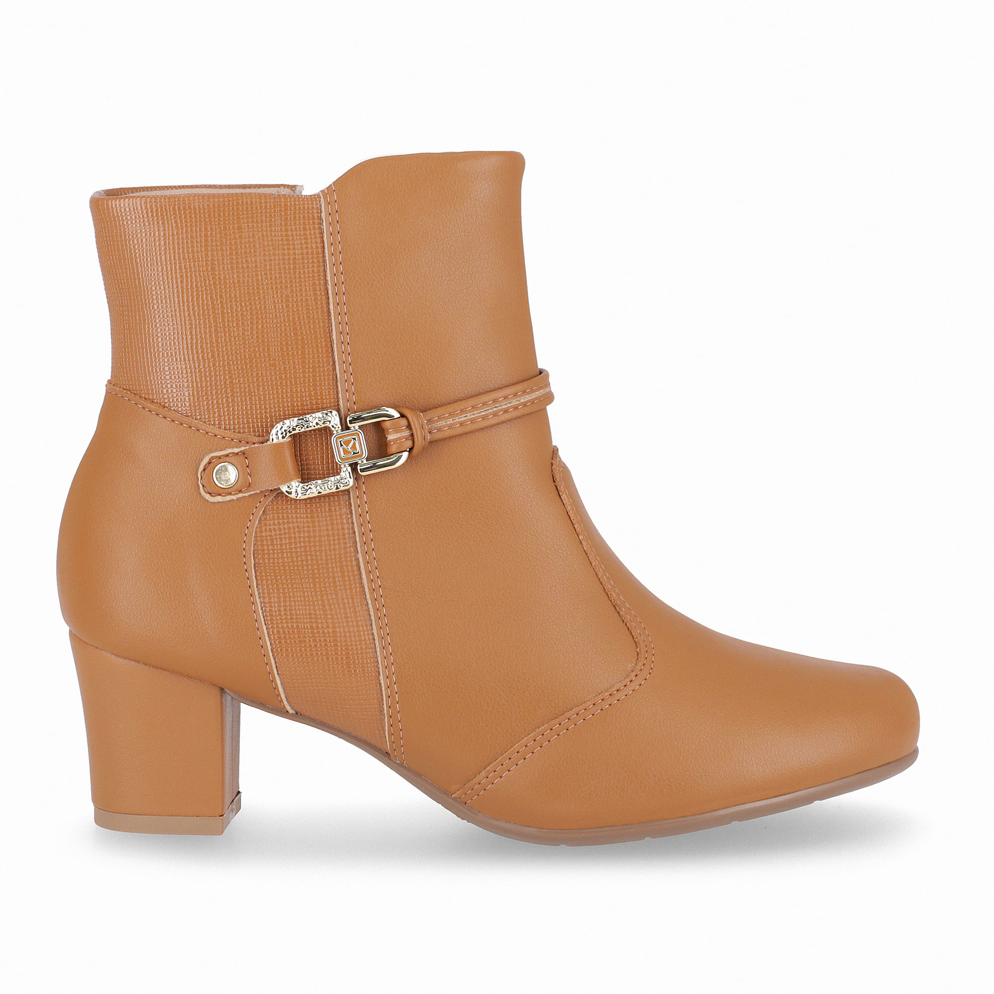 Bota Laura Cano Curto Salto Médio Mascavo