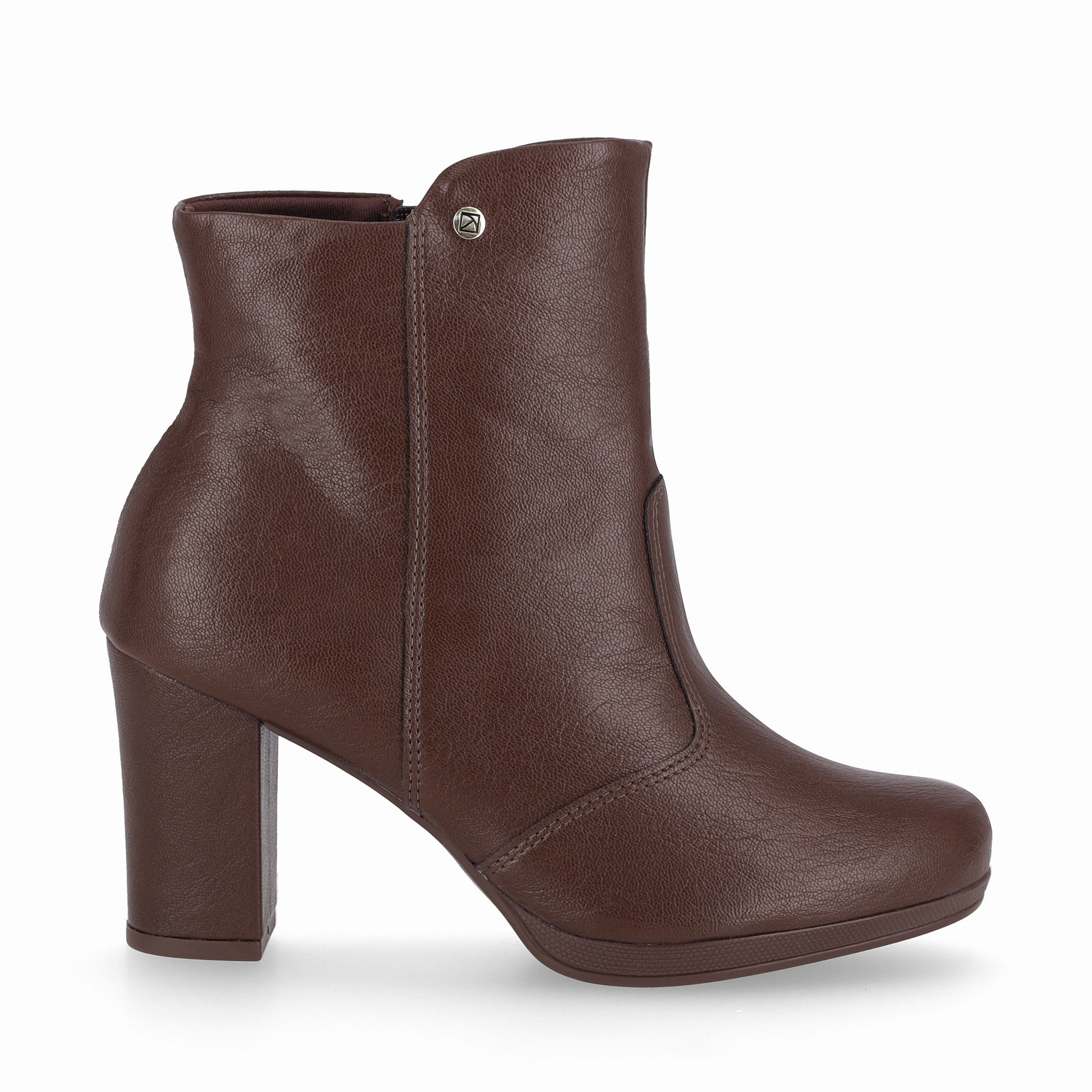 Bota Deise Cano Curto Salto Alto Cacau