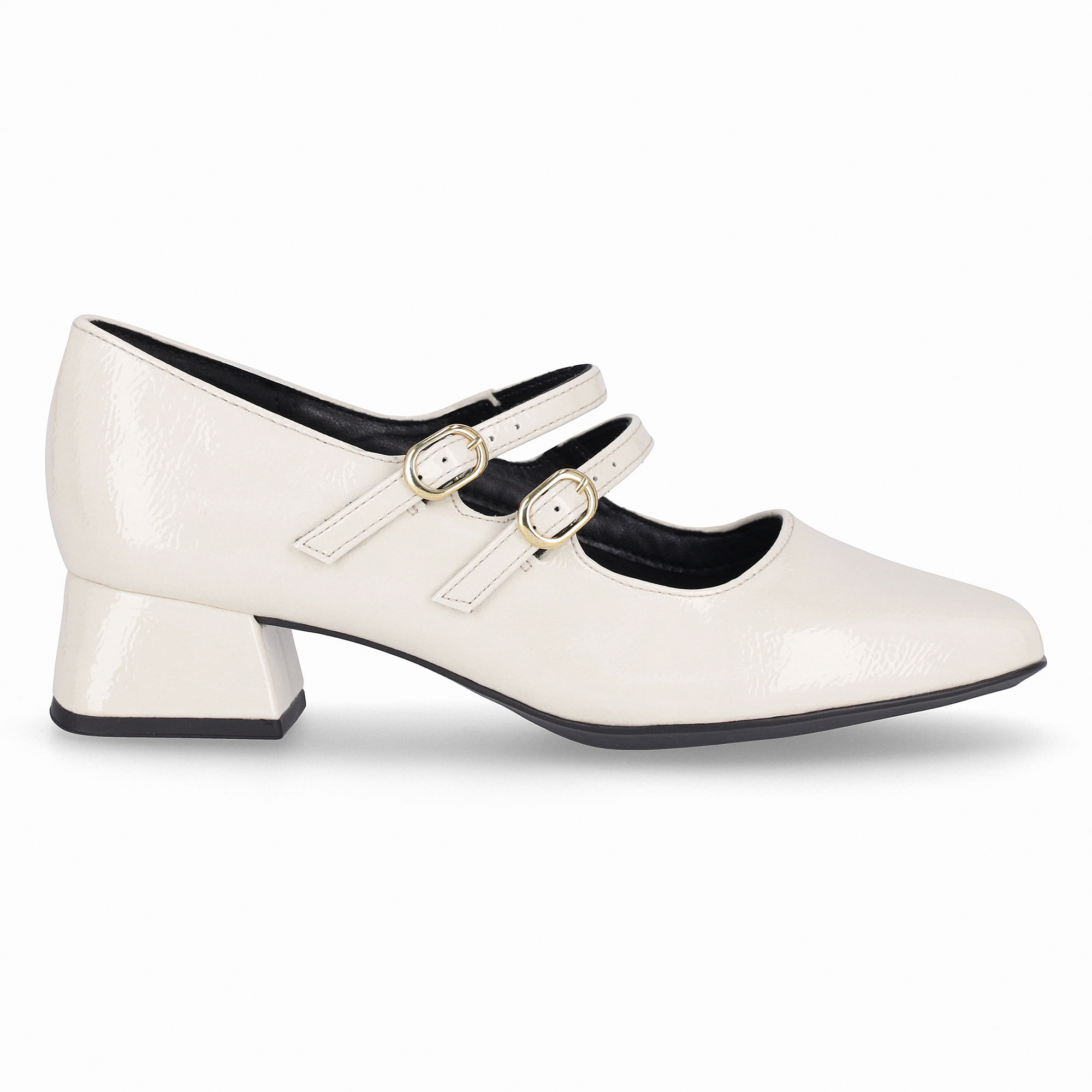 Scarpin Boneca Tati Salto Médio Off White