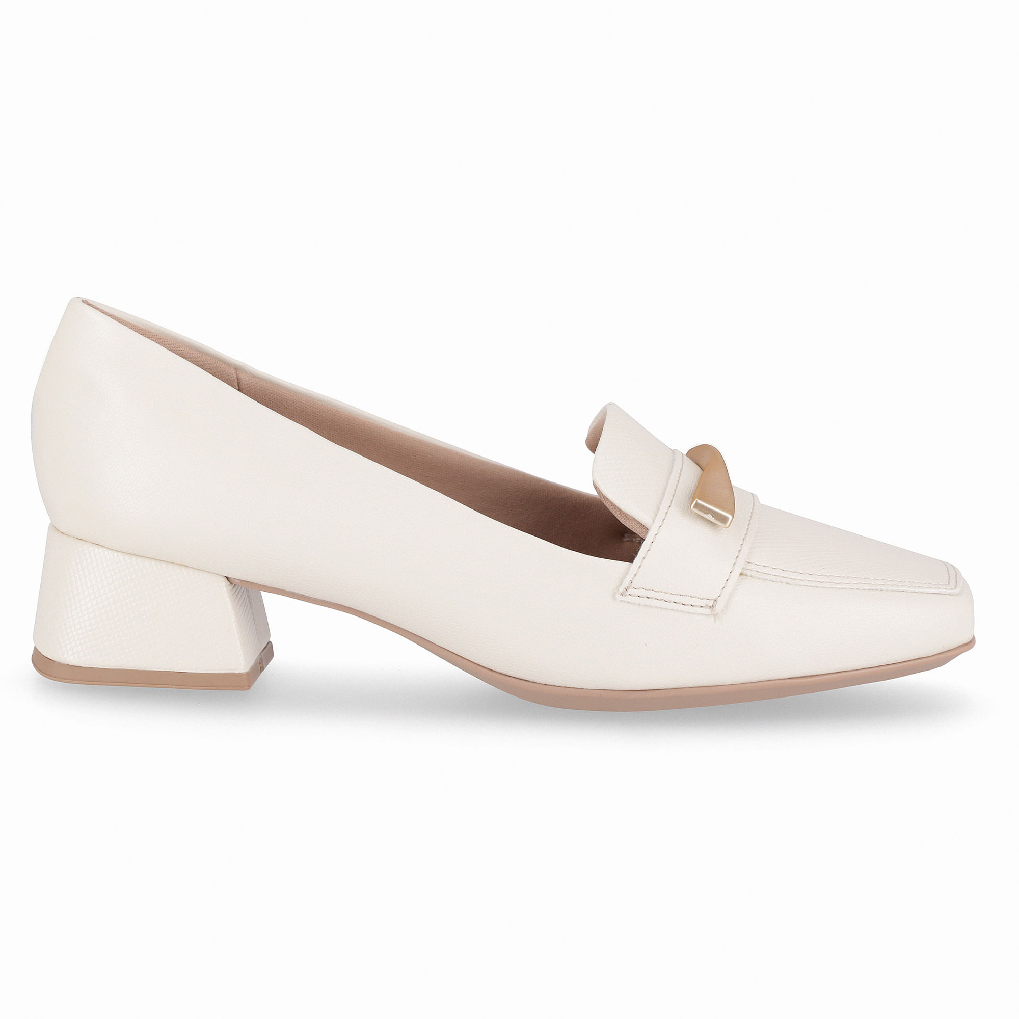 Loafer Tati Salto Médio Off White