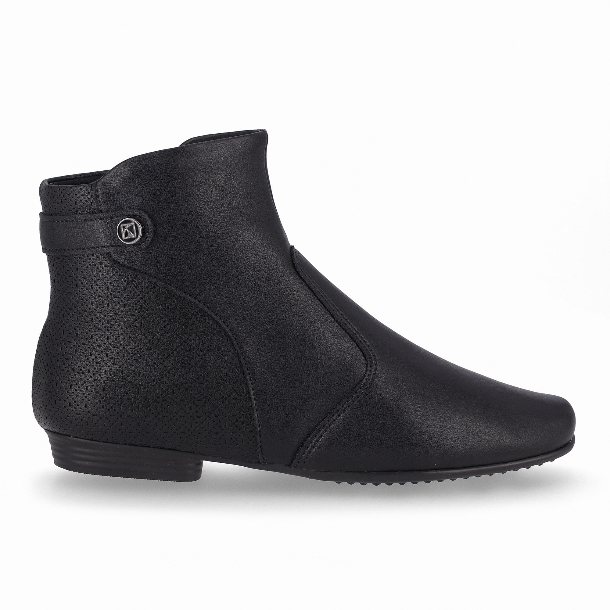 Bota Raquel Cano Curto  Salto Baixo Preto