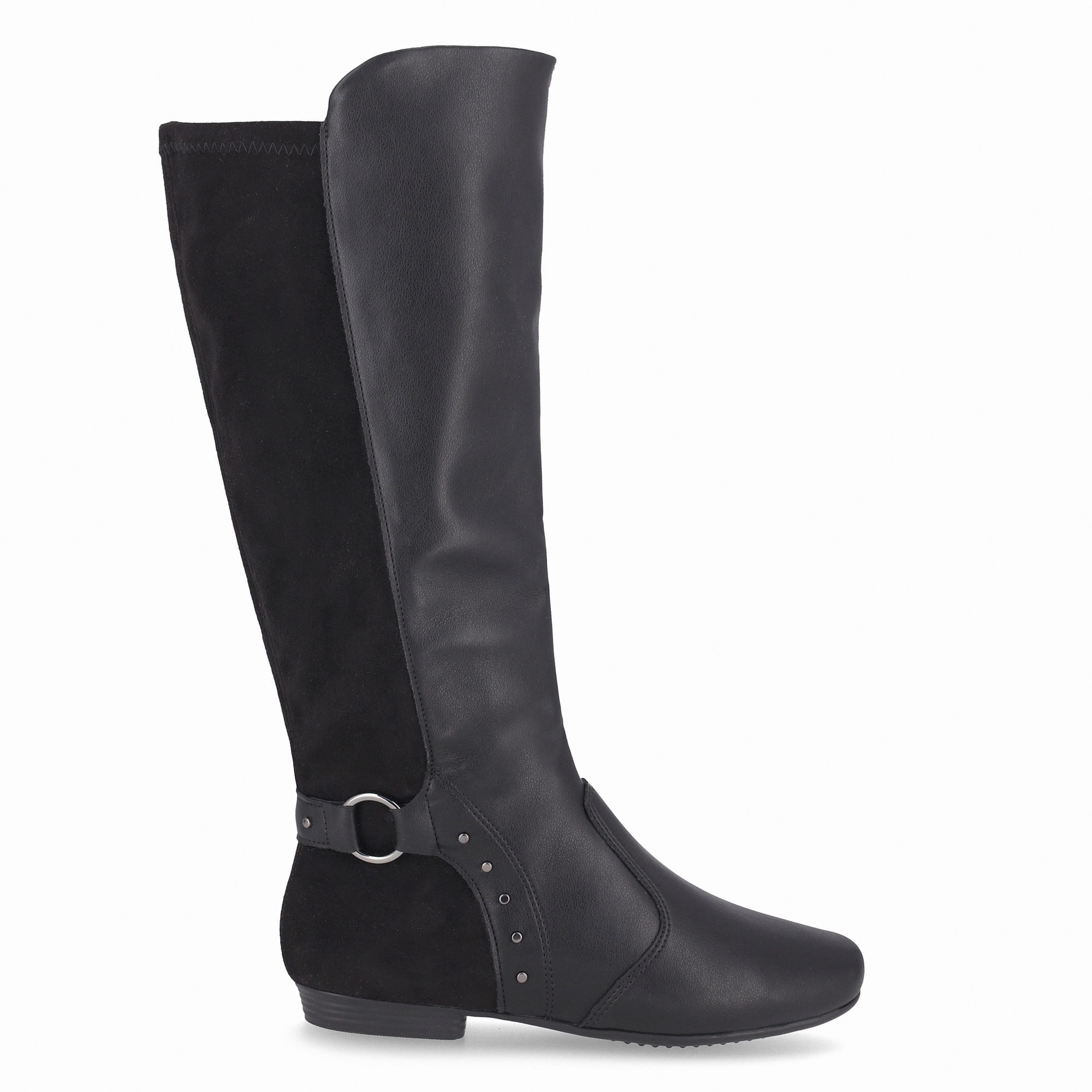 Bota Raquel Cano Longo Salto Baixo Preto