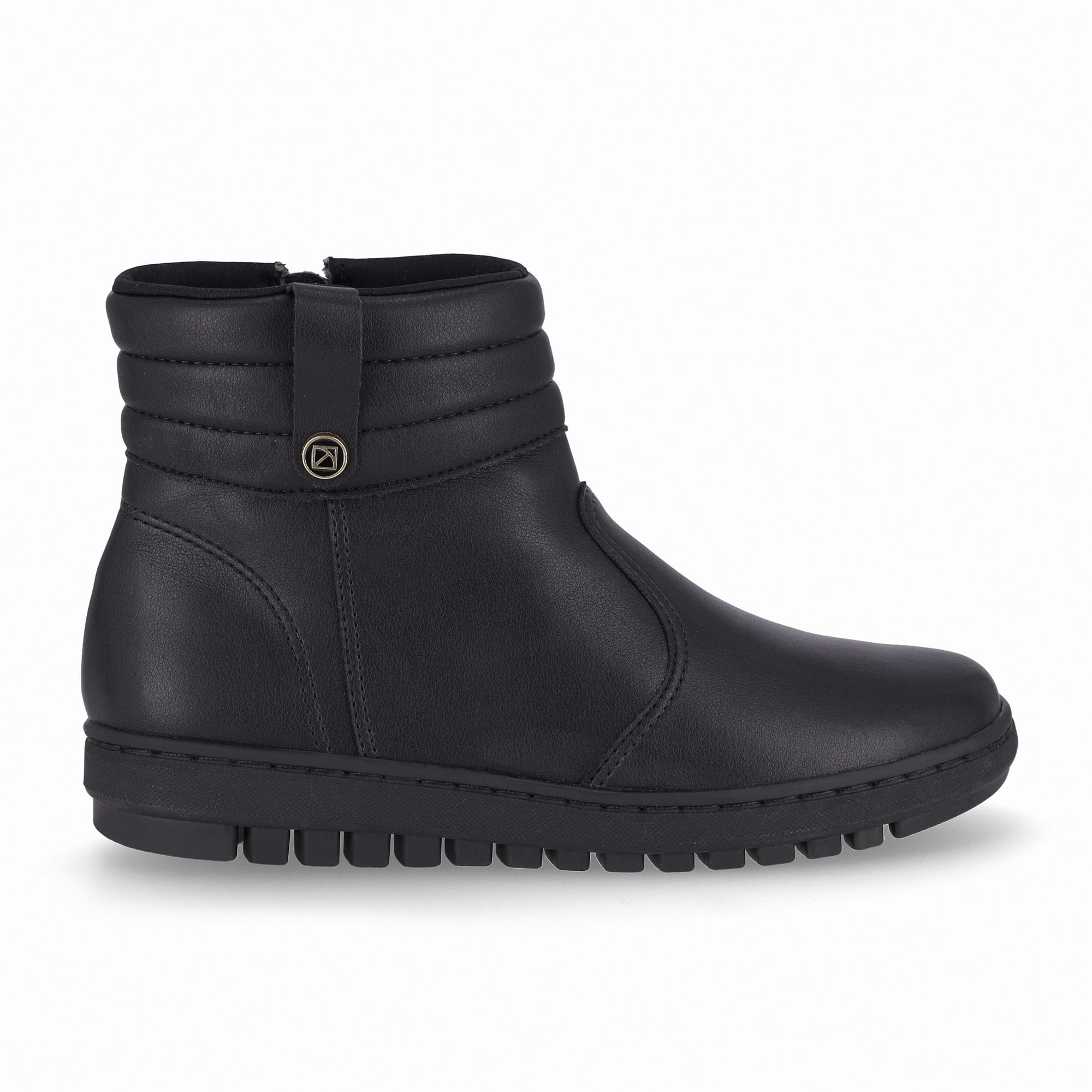 Bota Cano Curto Salto Baixo Preto