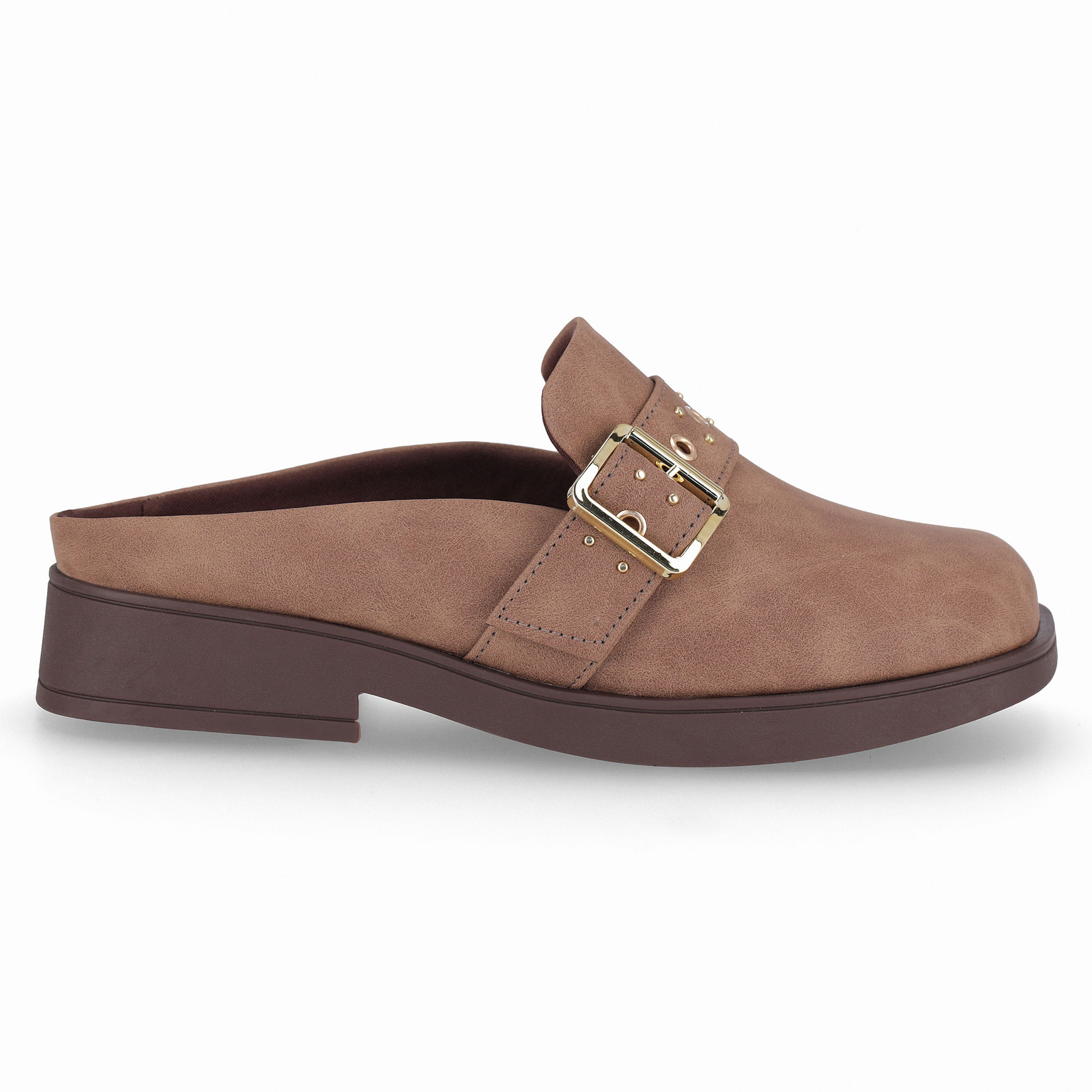 Mule Francisca Salto Baixo Nozes
