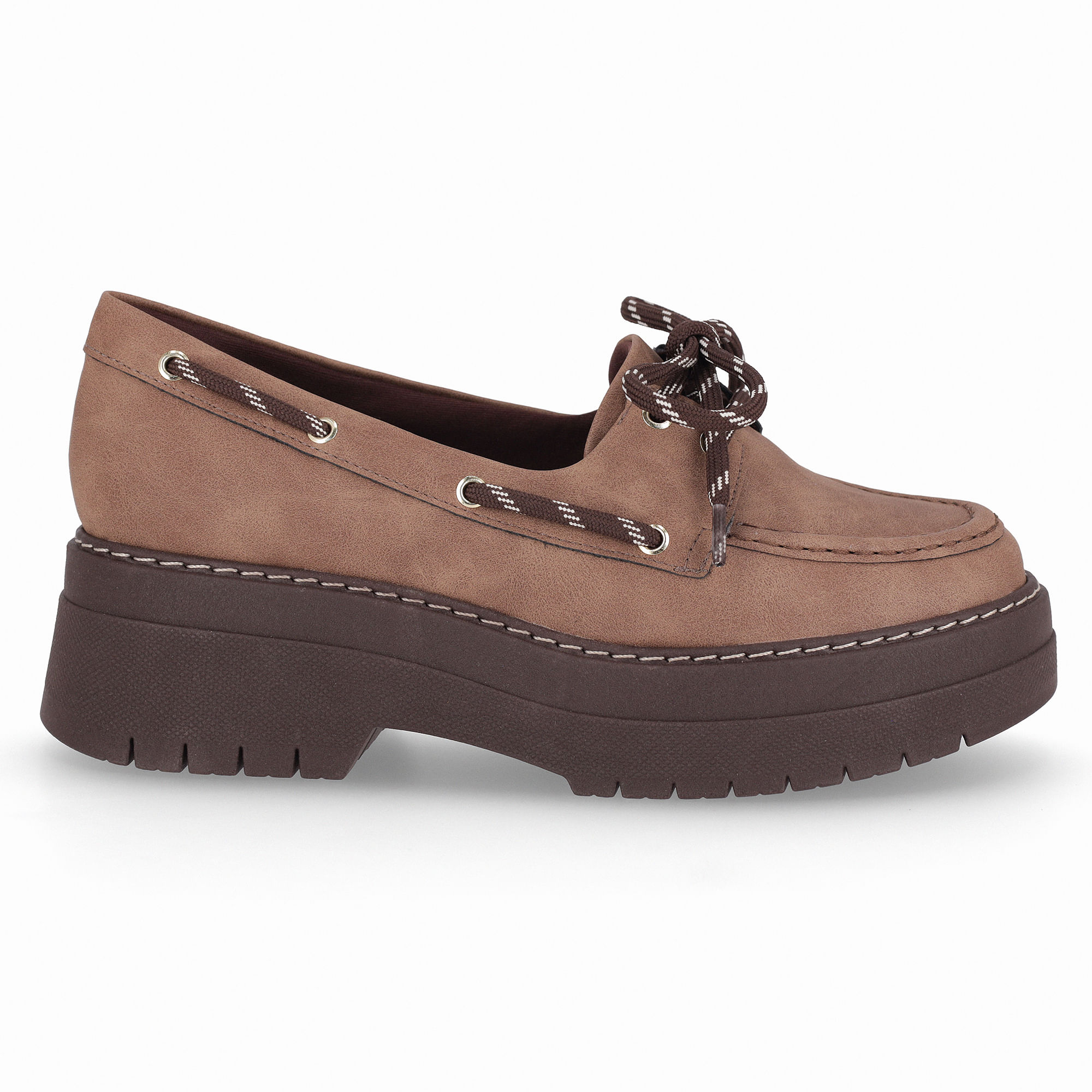 Loafer Fabiana Salto Médio Nozes