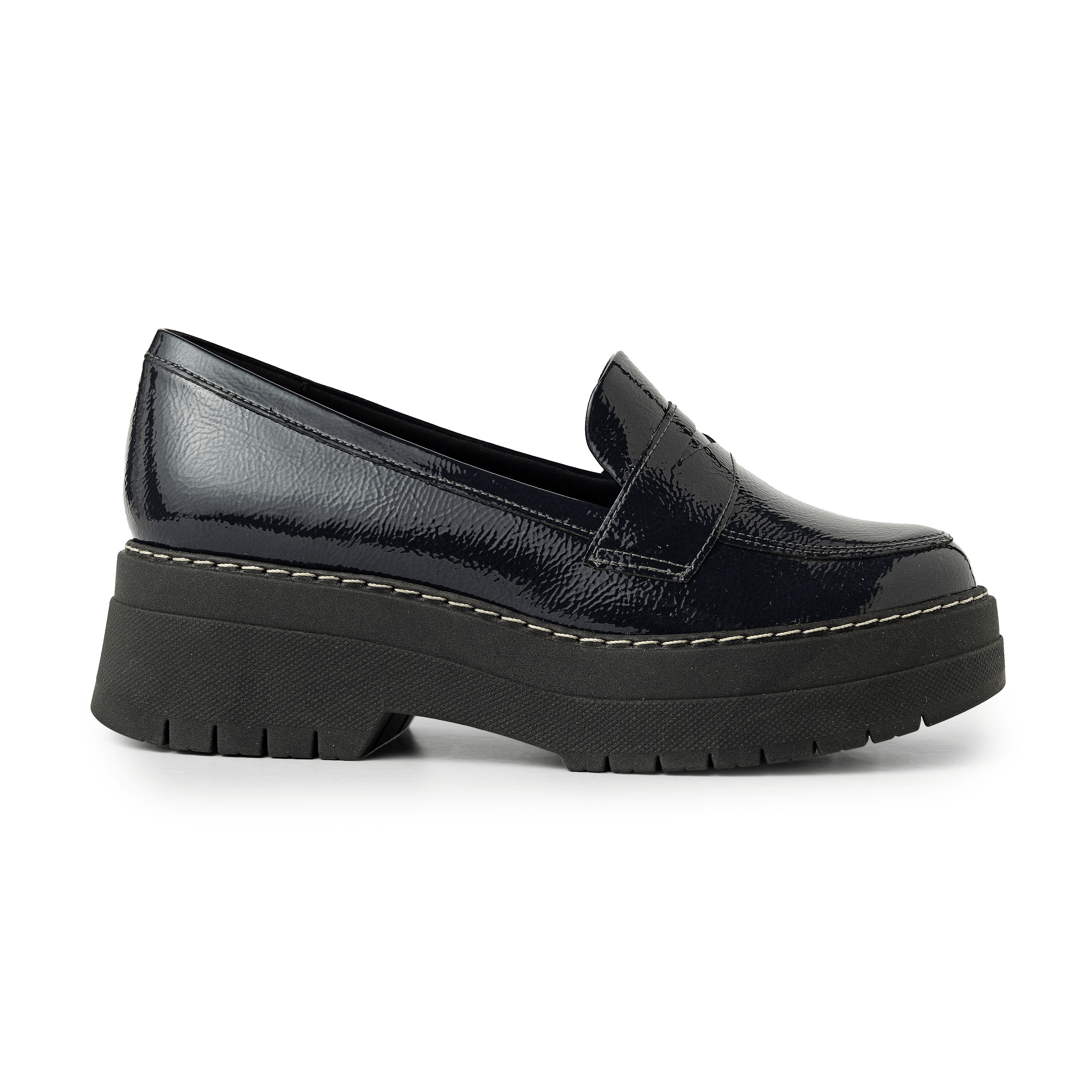 Loafer Carol Dieckmmann Salto Médio Navy