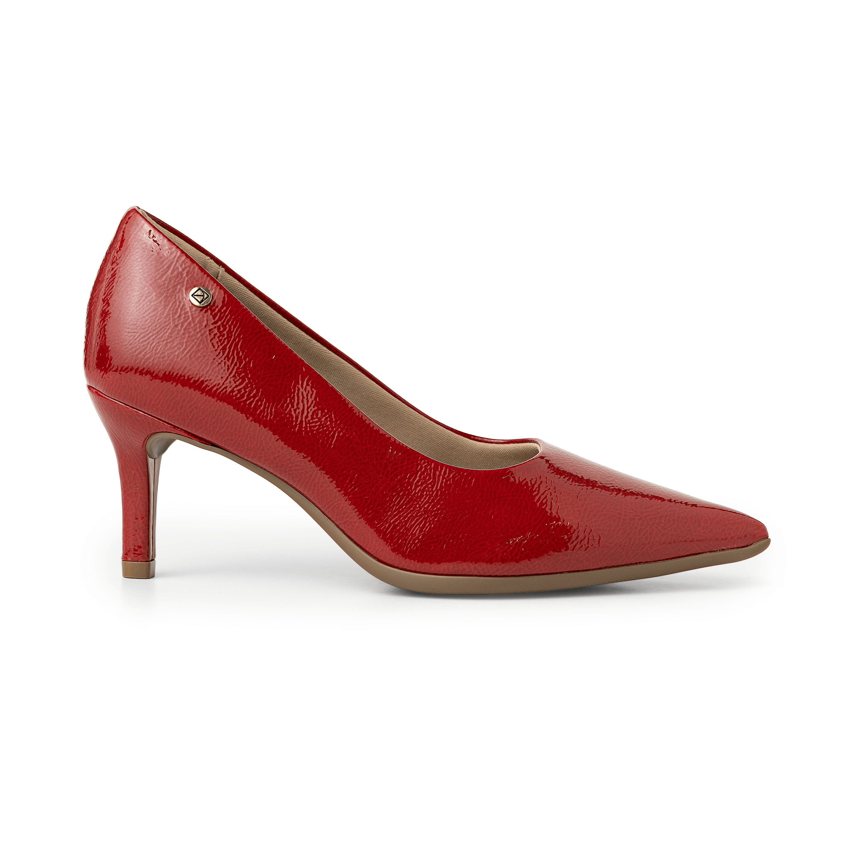 Scarpin Carol Dieckmmann Salto Alto Carmim