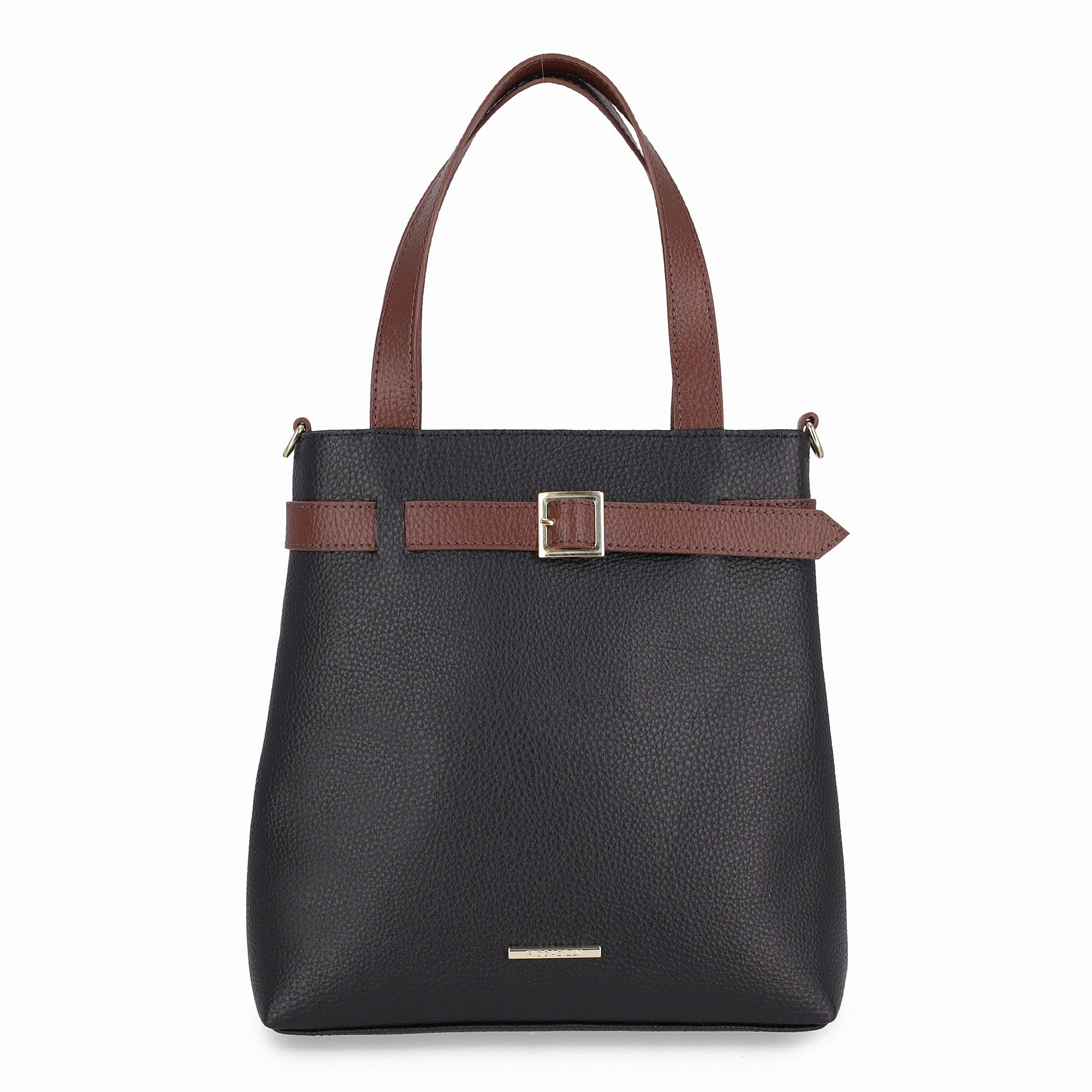 Bolsa Olivia Tote Média Preto com Marrom