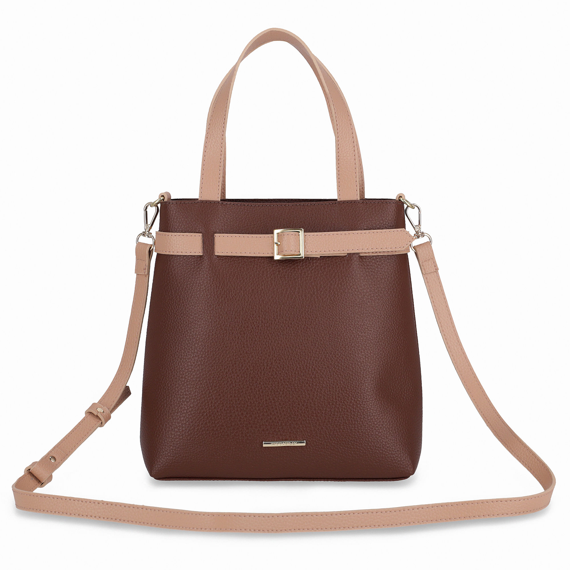 Bolsa Olivia Tote Média Marrom com Bege