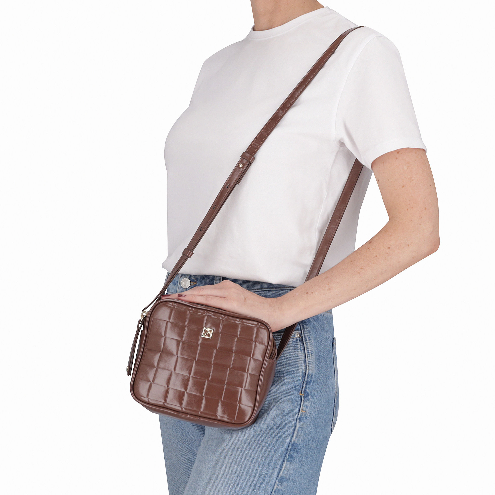 Bolsa Andressa Tiracolo Pequena Marrom