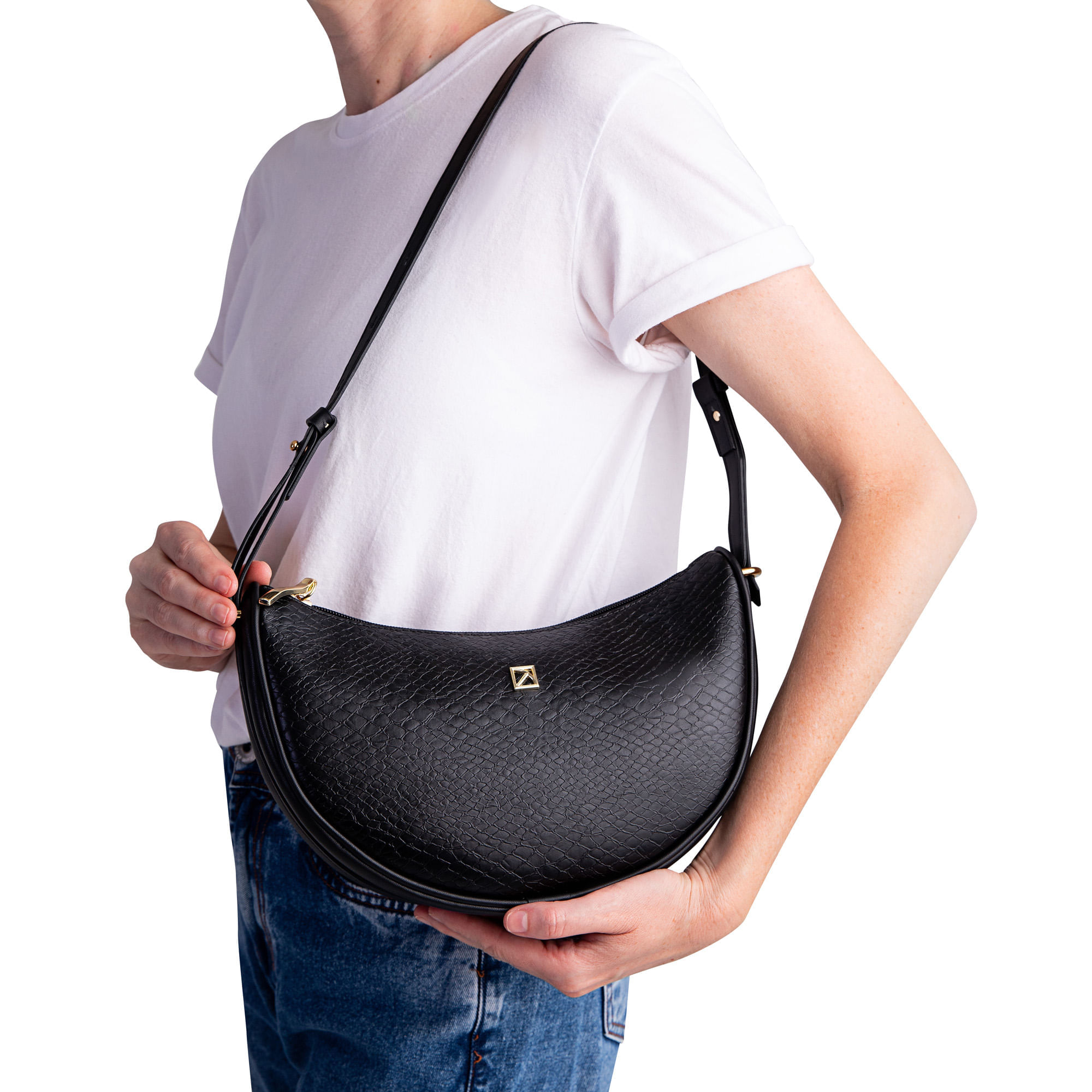 Bolsa Joana Shoulder Média Preto