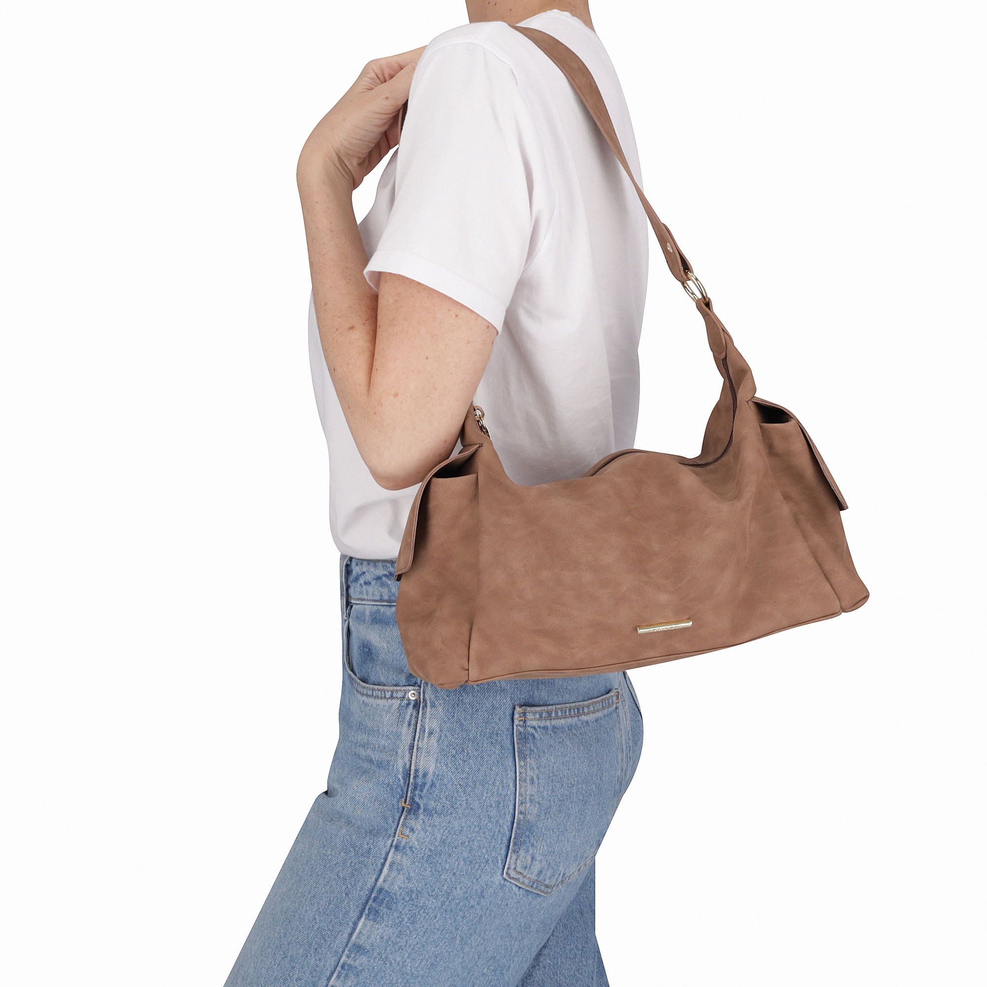 Bolsa Letícia Cargo Média Nozes