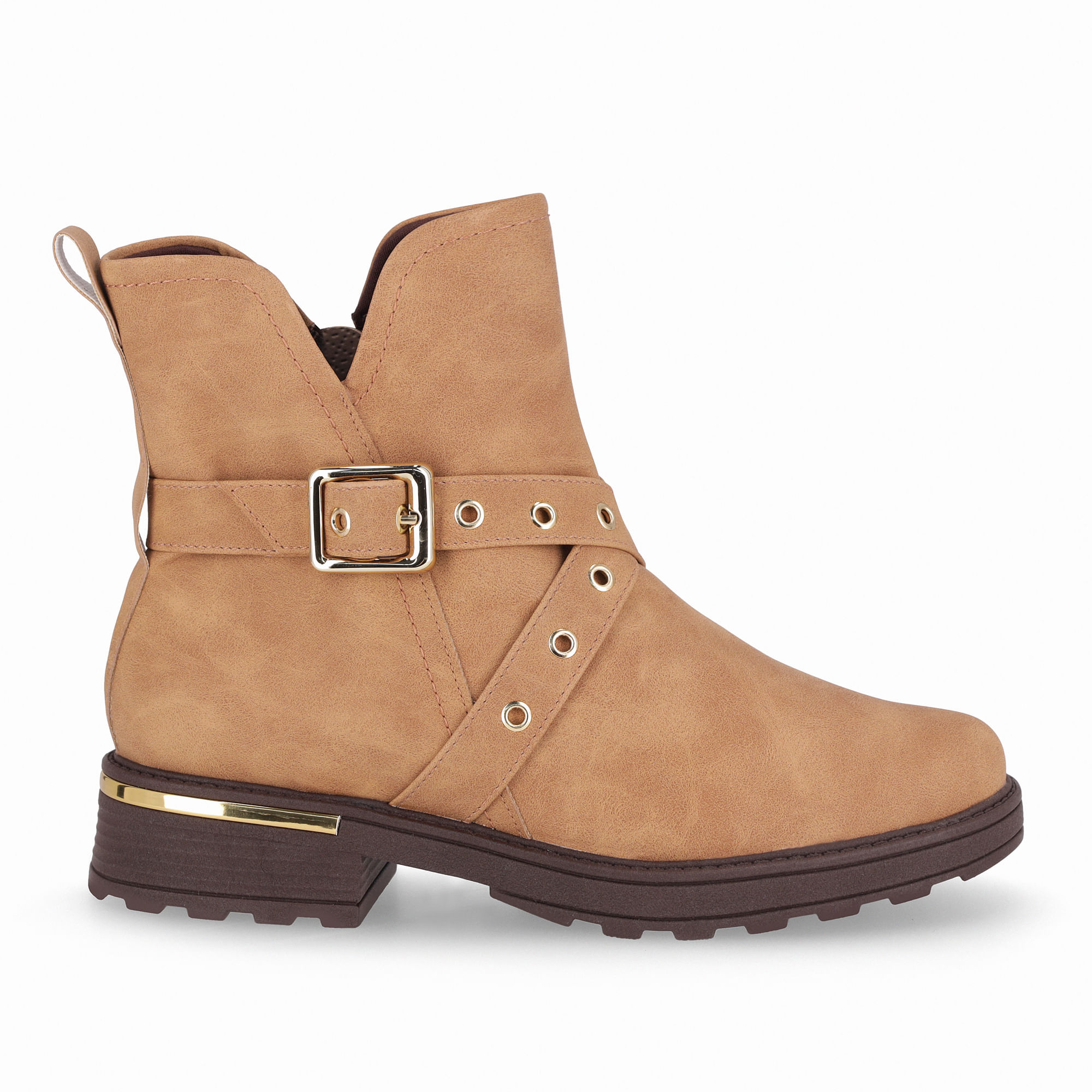 PICCADILLY MAXI - Bota Gisa Cano Curto Salto Médio Mascavo