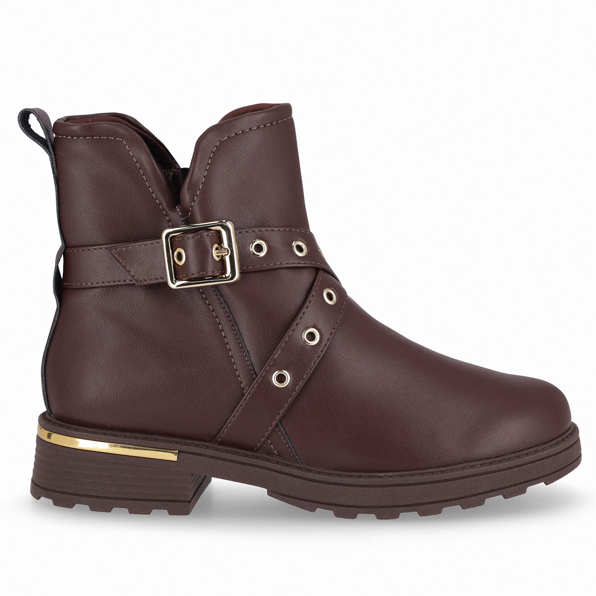 PICCADILLY MAXI - Bota Gisa Cano Curto Salto Médio Cacau