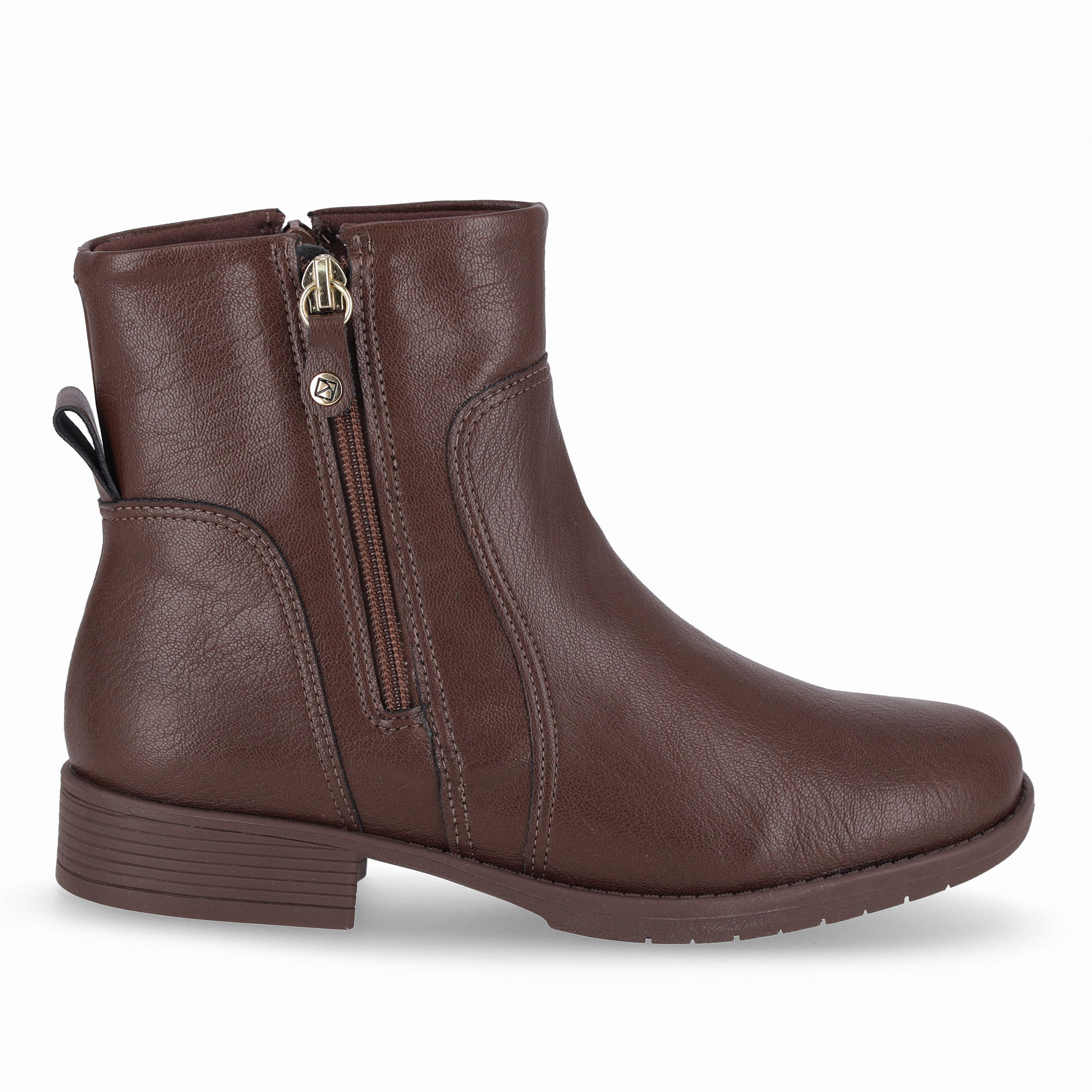 Bota Leci Cano Curto Salto Baixo Cacau