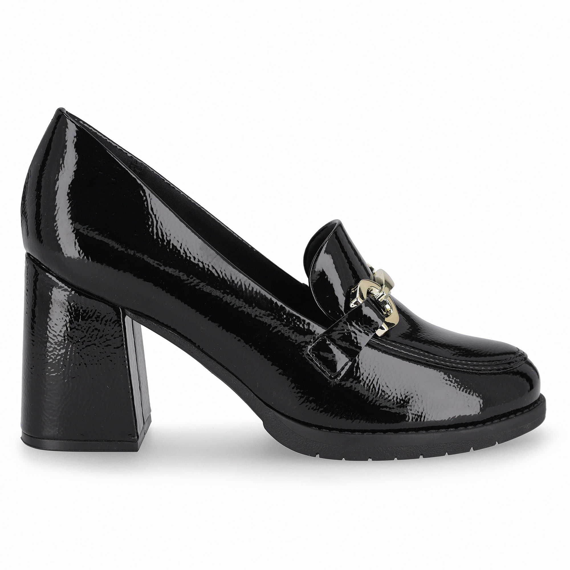 Loafer Elisete Salto Alto Preto