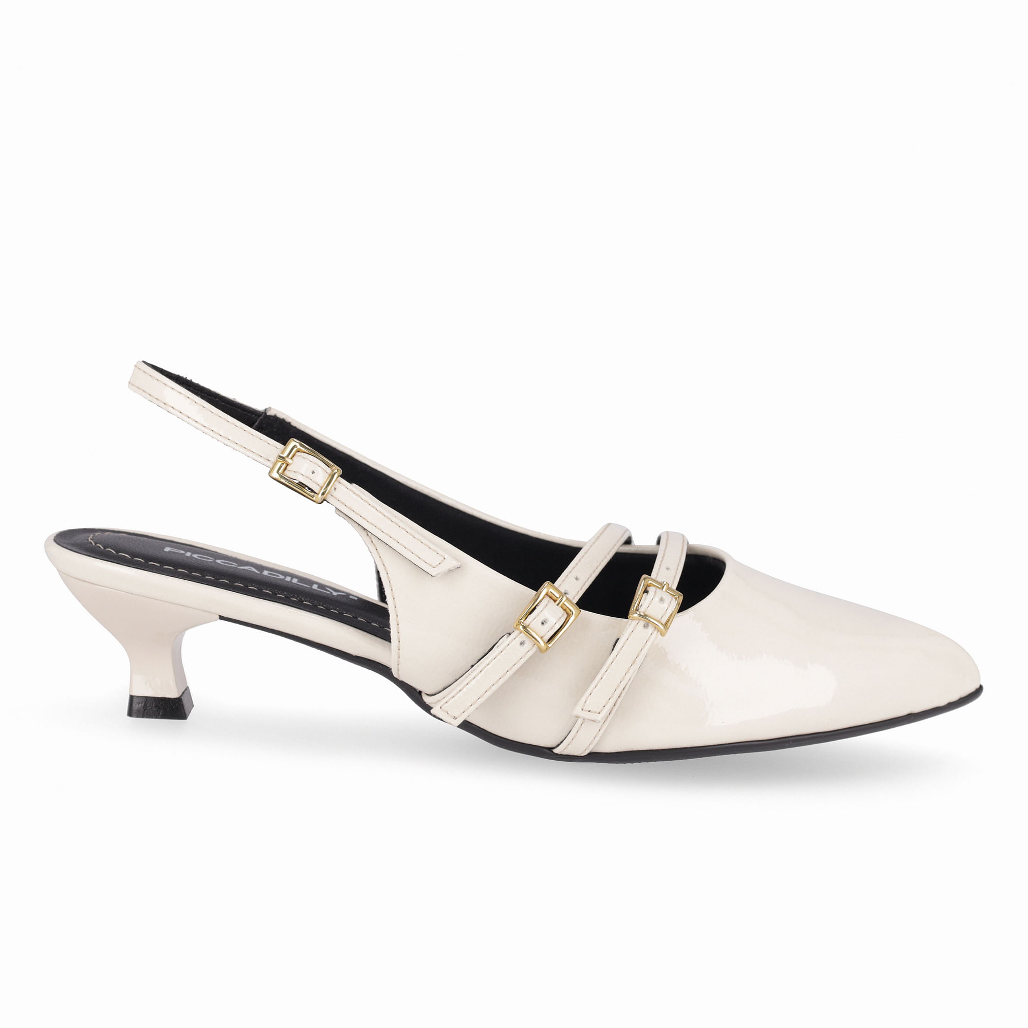 Slingback Alessandra Salto Médio Off White
