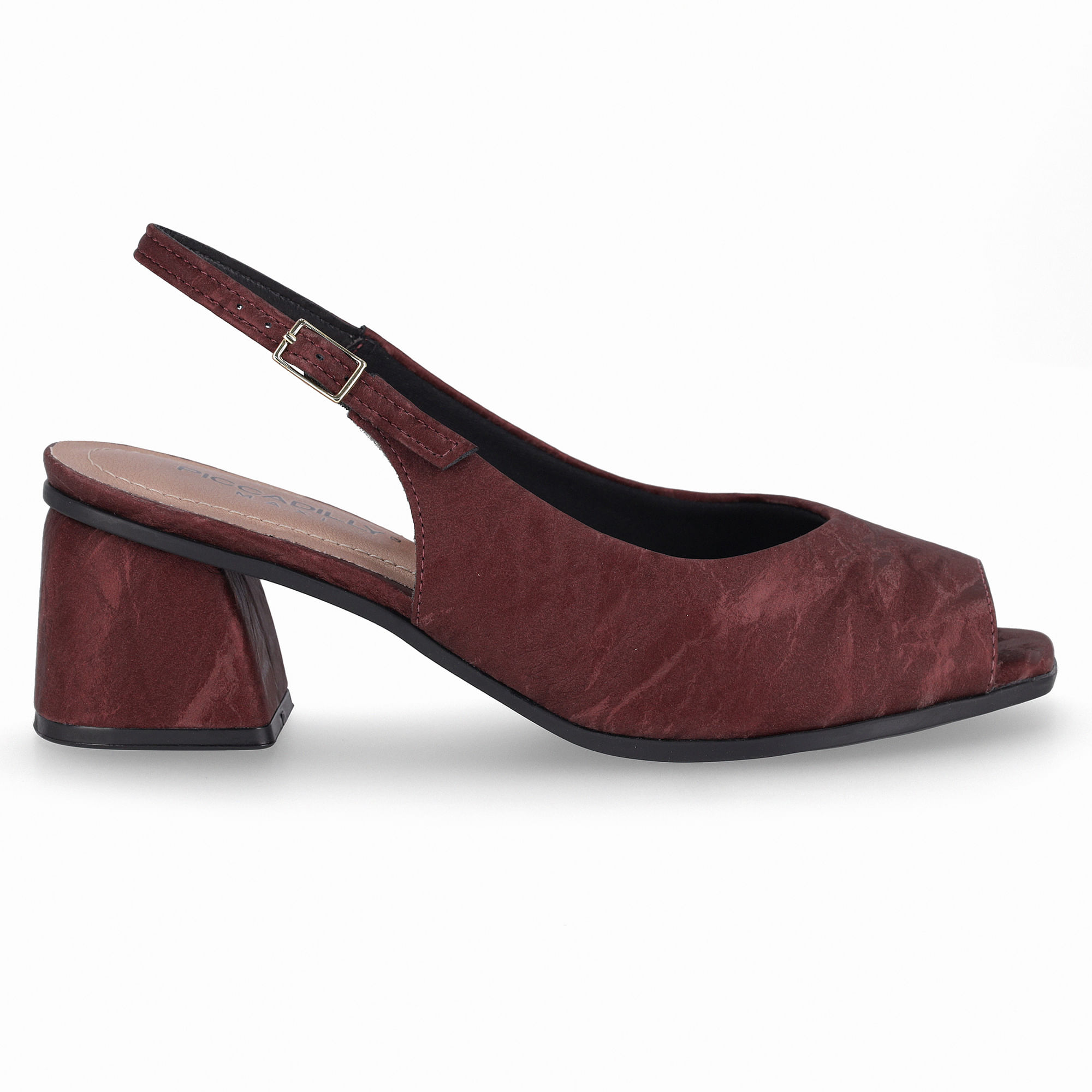 PICCADILLY MAXI -  Slingback Peep Toe Salto Médio Burgundy