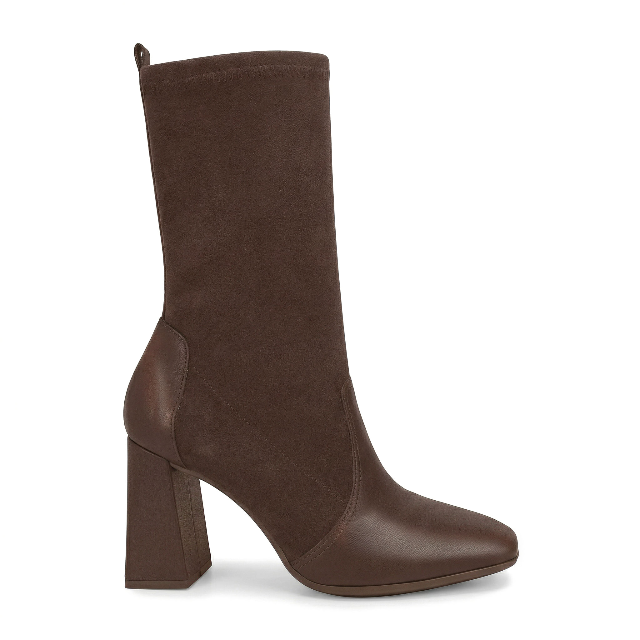 Bota Cano Médio Salto Alto Cacau