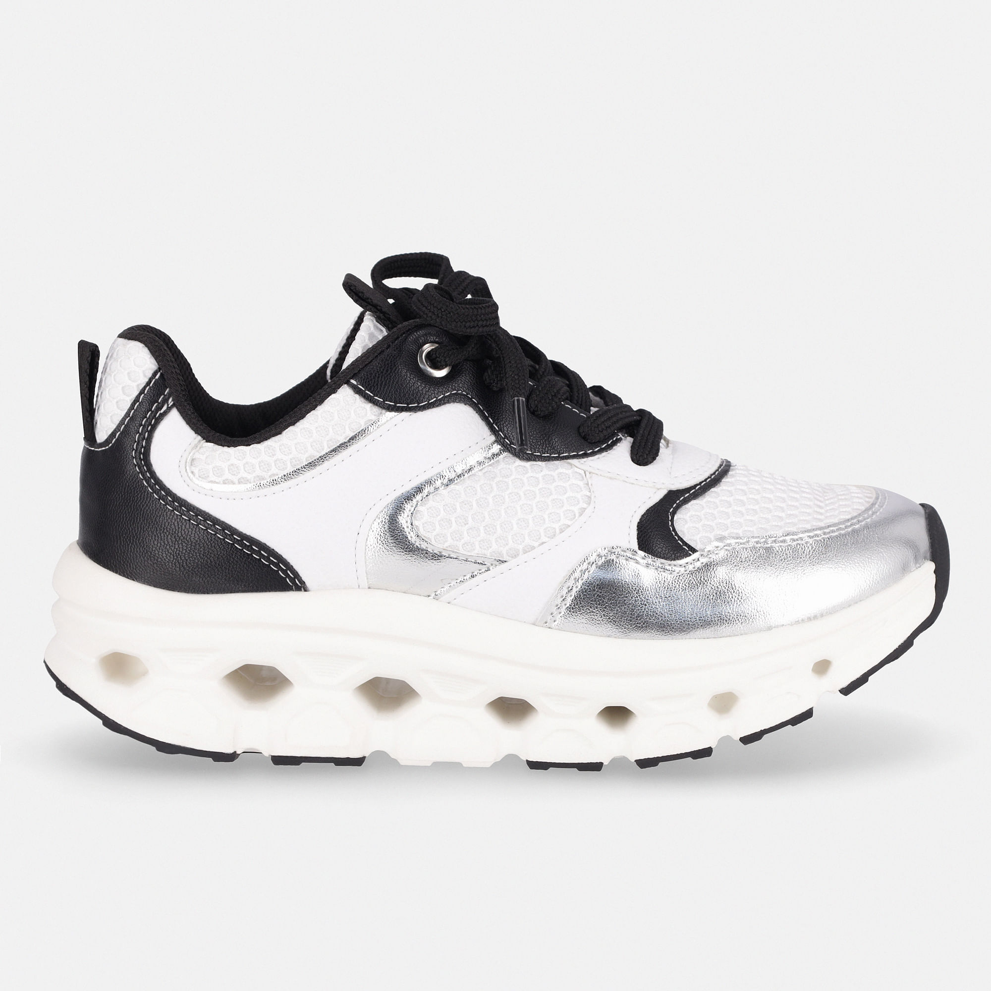 PICCADILLY MAXI TECH - Tênis Branco com Prata