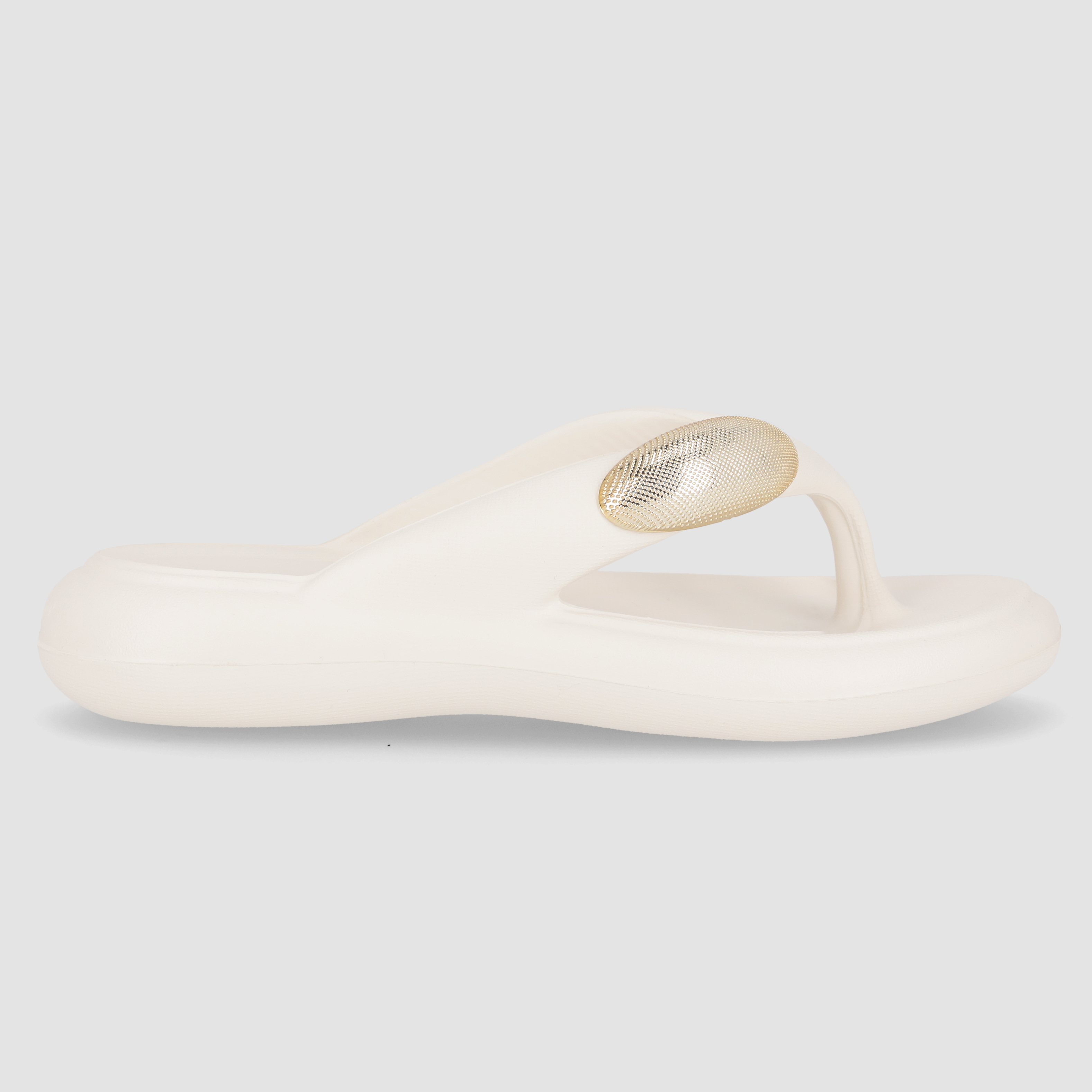 Chinelo Marshmallow com Enfeite Off White