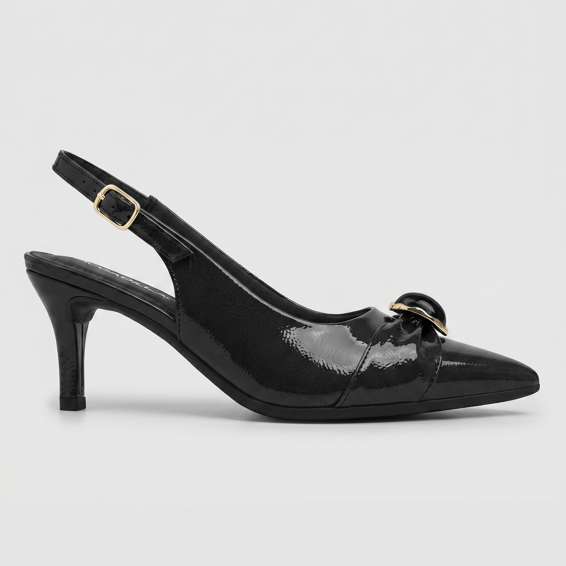Slingback Salto Alto Preto
