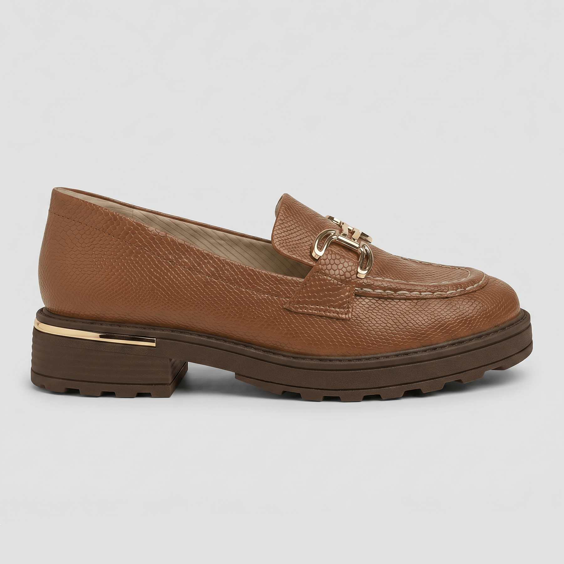 PICCADILLY MAXI - Mocassim Gisa Salto Médio Ocre