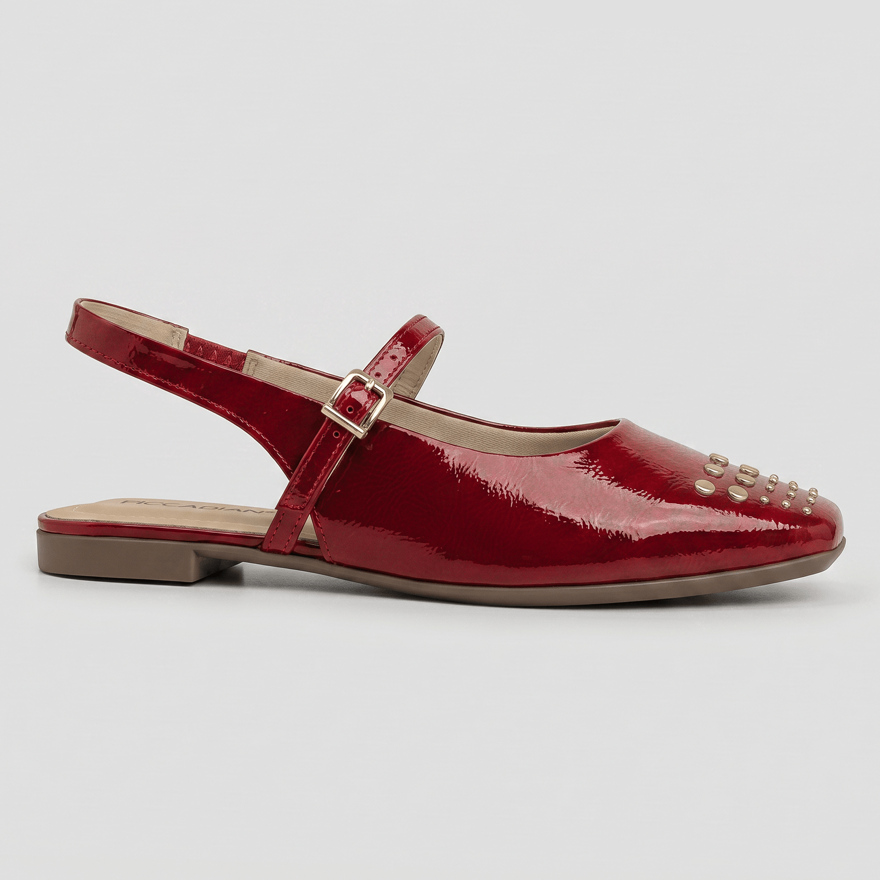 Slingback Vanessa Salto Baixo Carmim