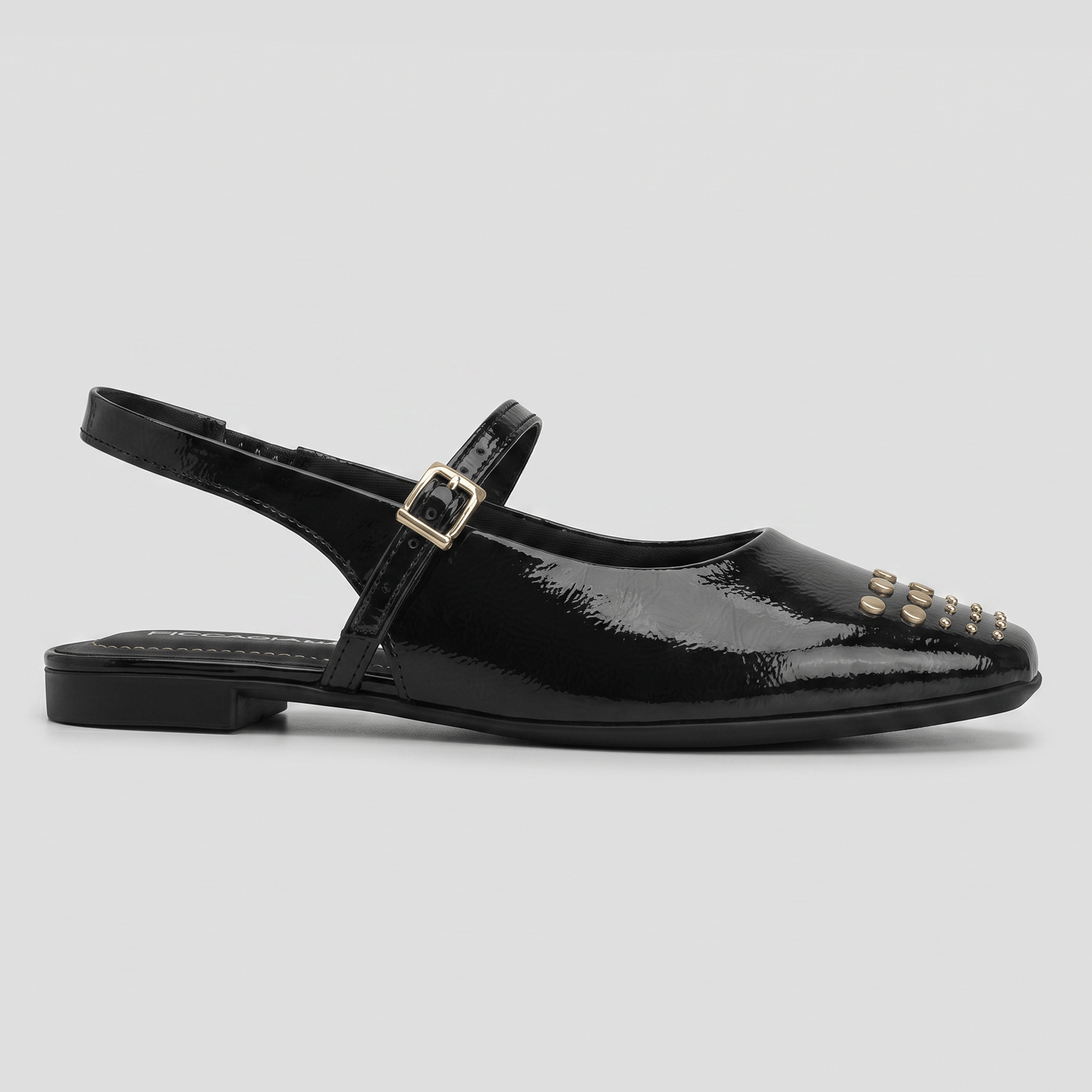 Slingback Vanessa Salto Baixo Preto
