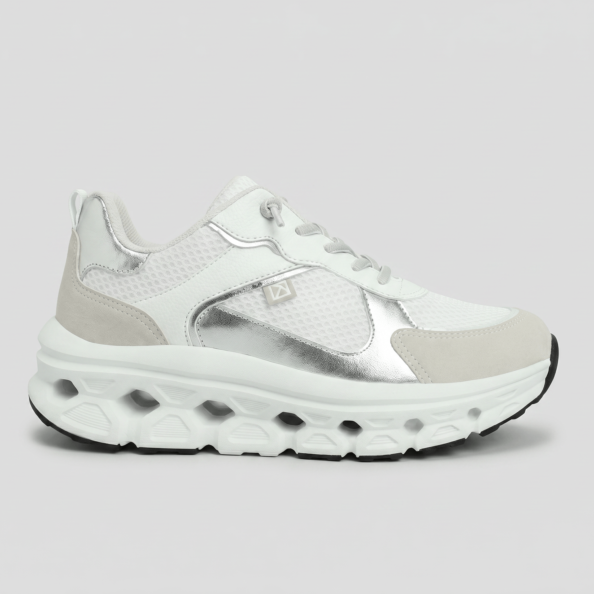PICCADILLY MAXI TECH - Tênis Branco com Prata
