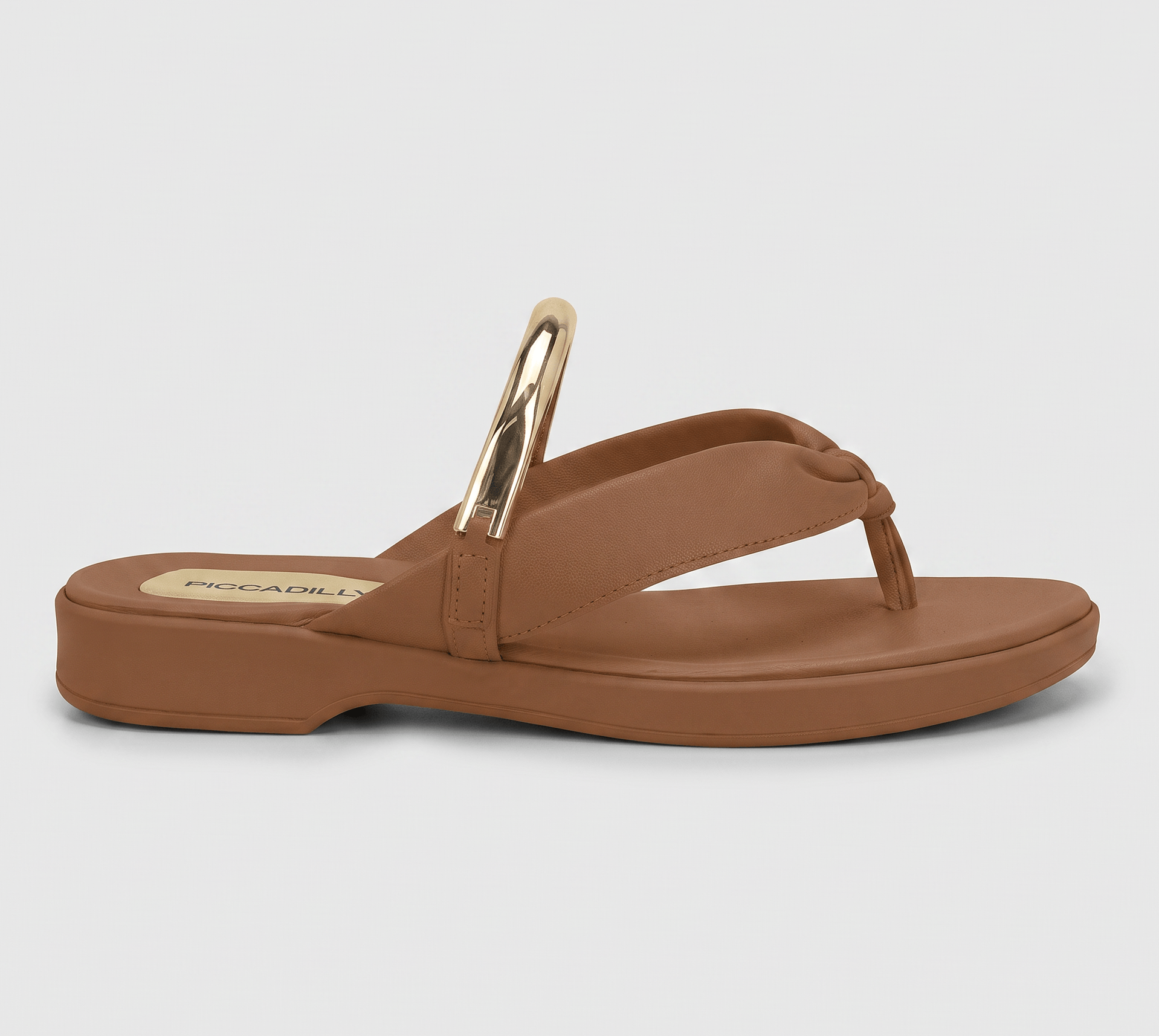 Chinelo Maitê Anabela Baixo Ocre