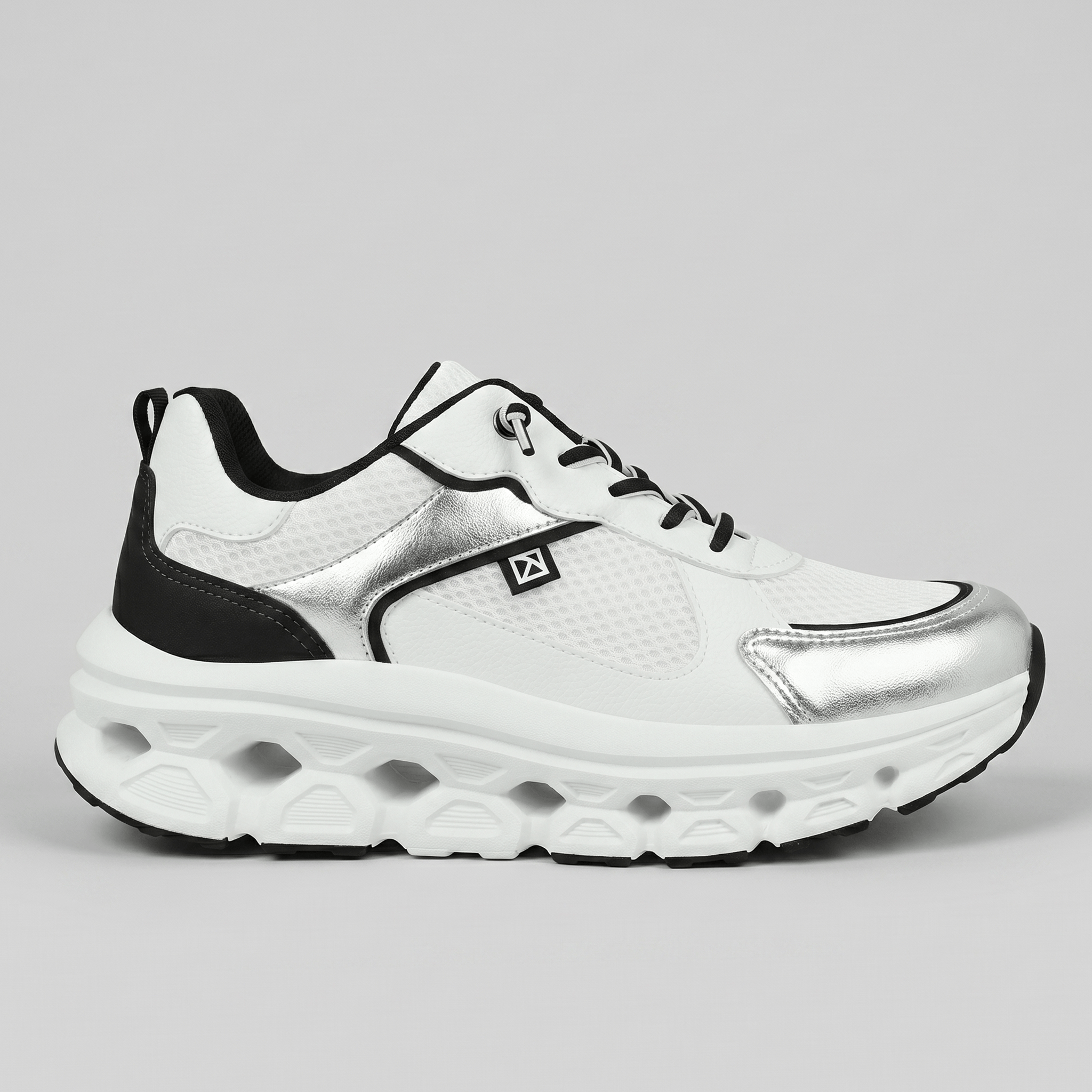 PICCADILLY MAXI TECH - Tênis Branco com Prata