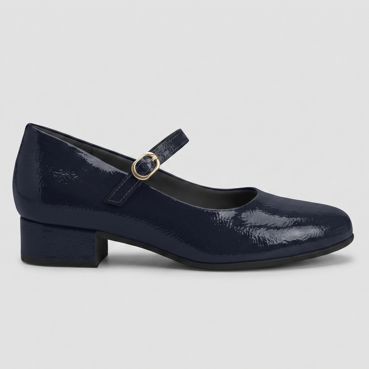 Scarpin Boneca Salto Baixo Navy