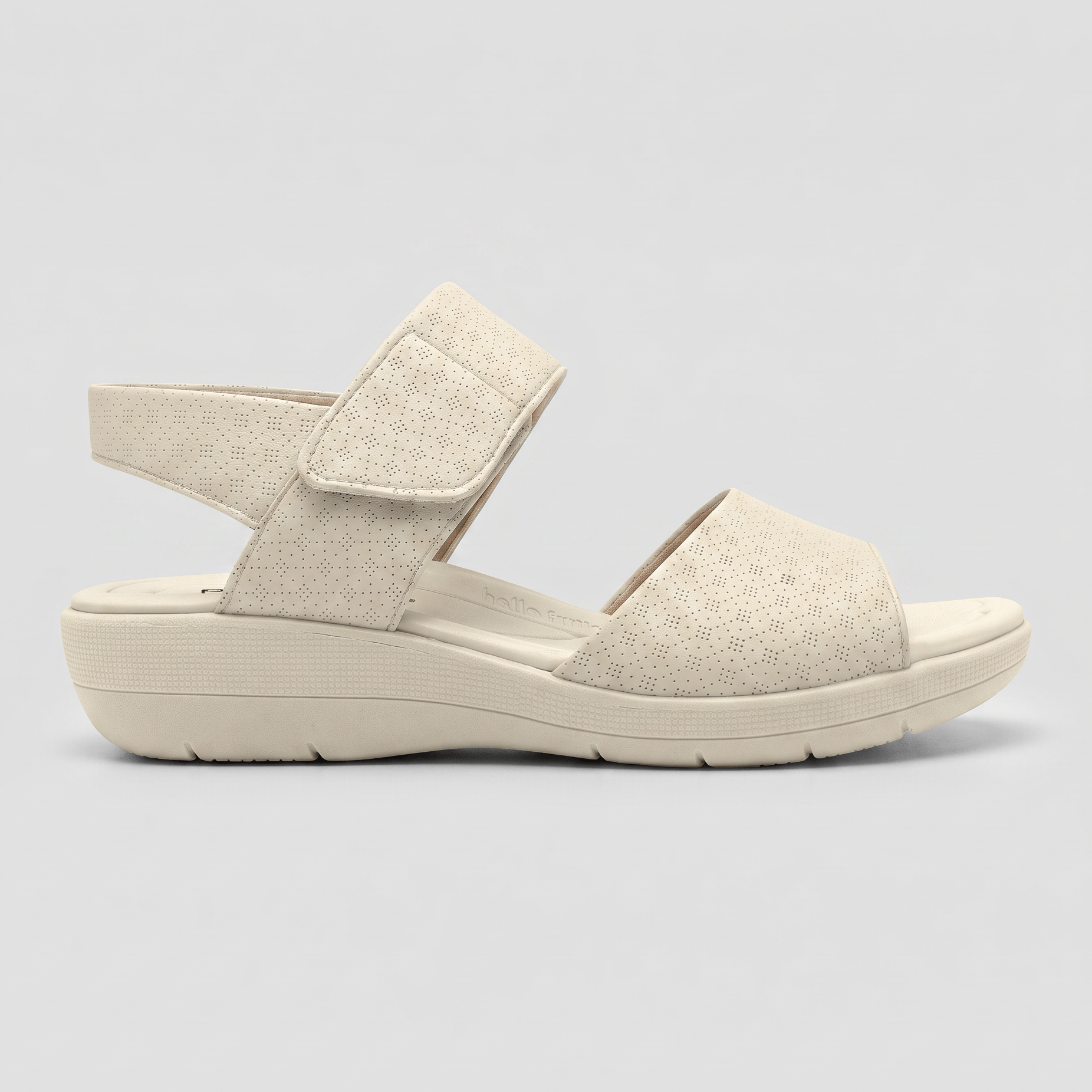 Sandália Fascite Salto Médio Off White