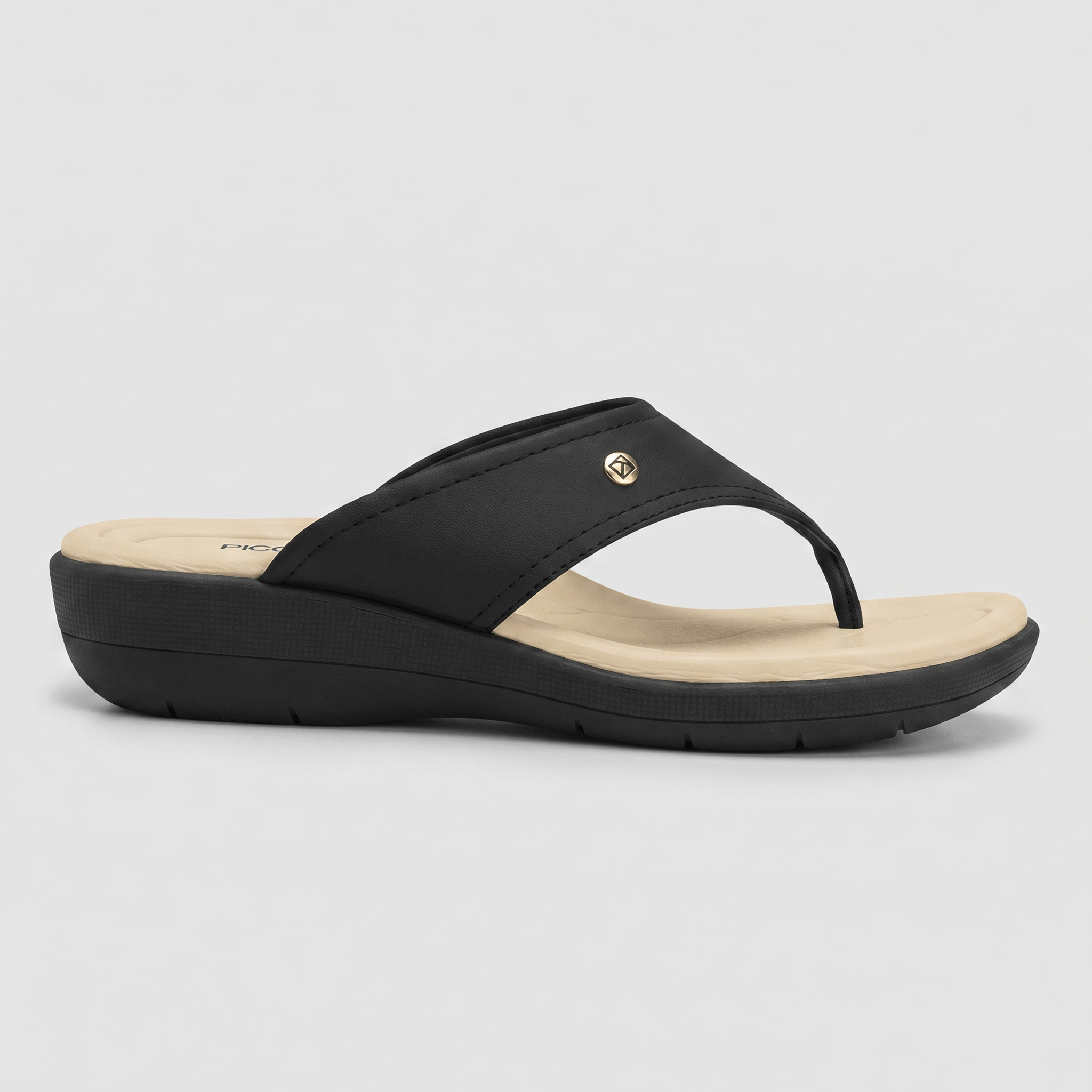 Chinelo Fascite Salto Médio Preto