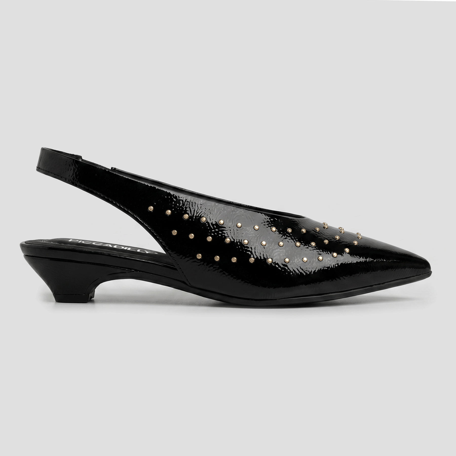 Slingback Carla Salto Médio Preto