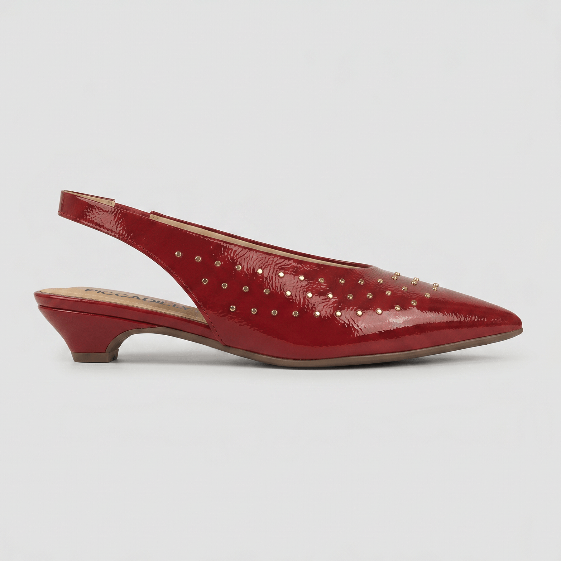 Slingback Carla Salto Médio Carmim