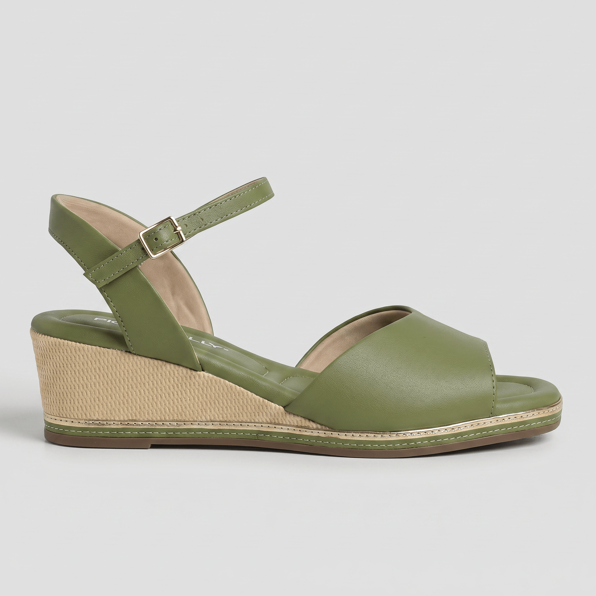 Sandália Daila Anabela Verde Oliva