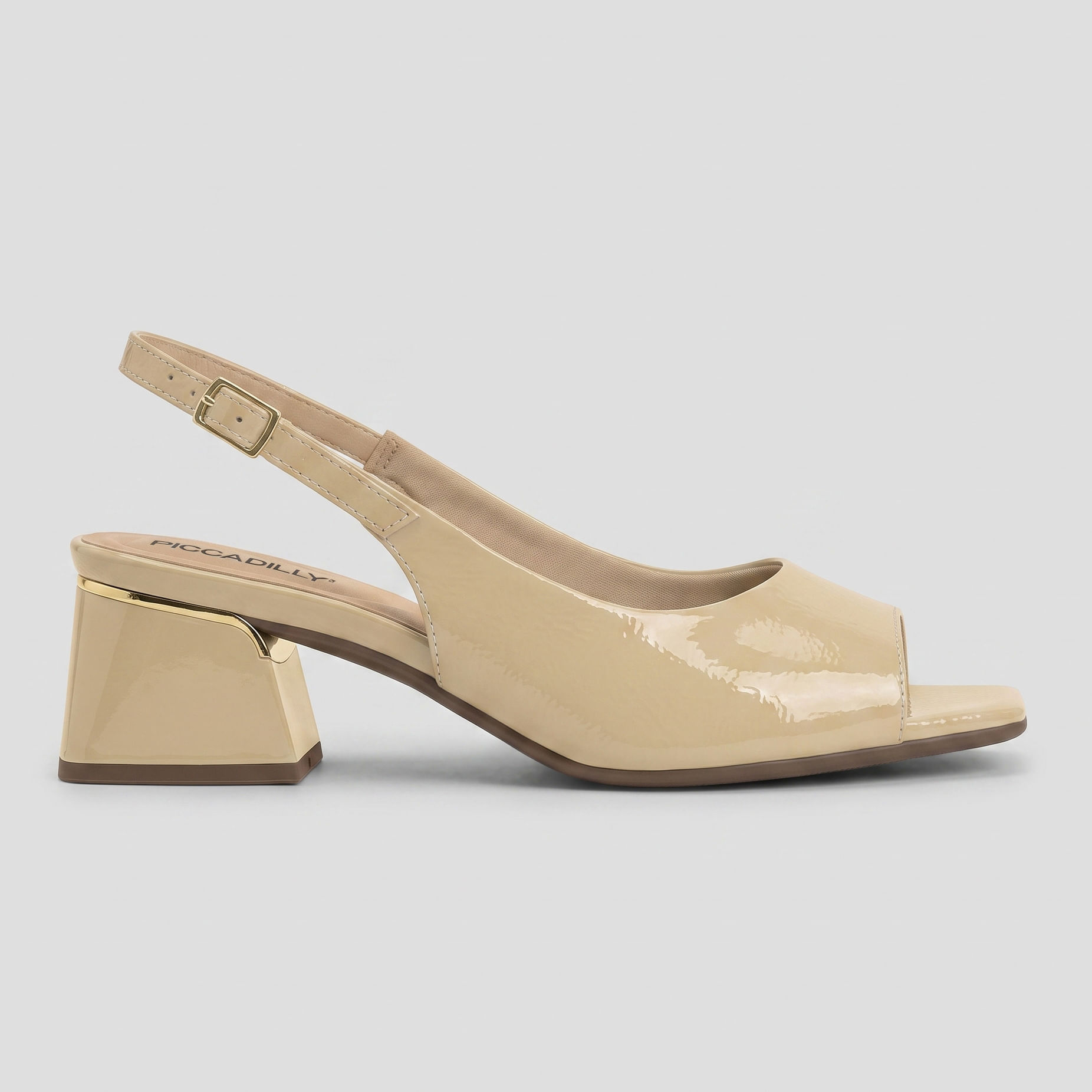 Slingback Peep Toe Renee Salto Médio Brule