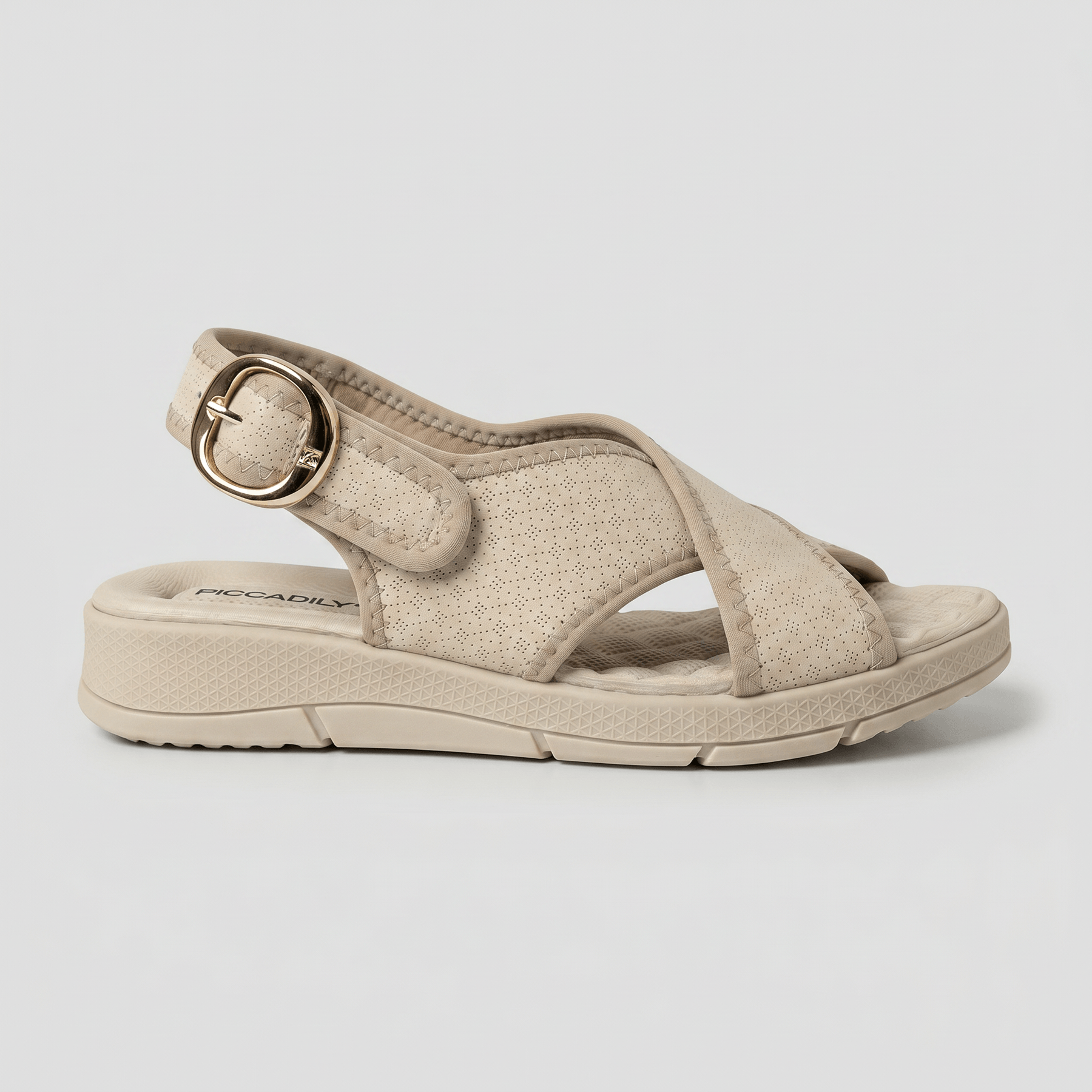 Papete Esporão Salto Médio Off White com Marfim