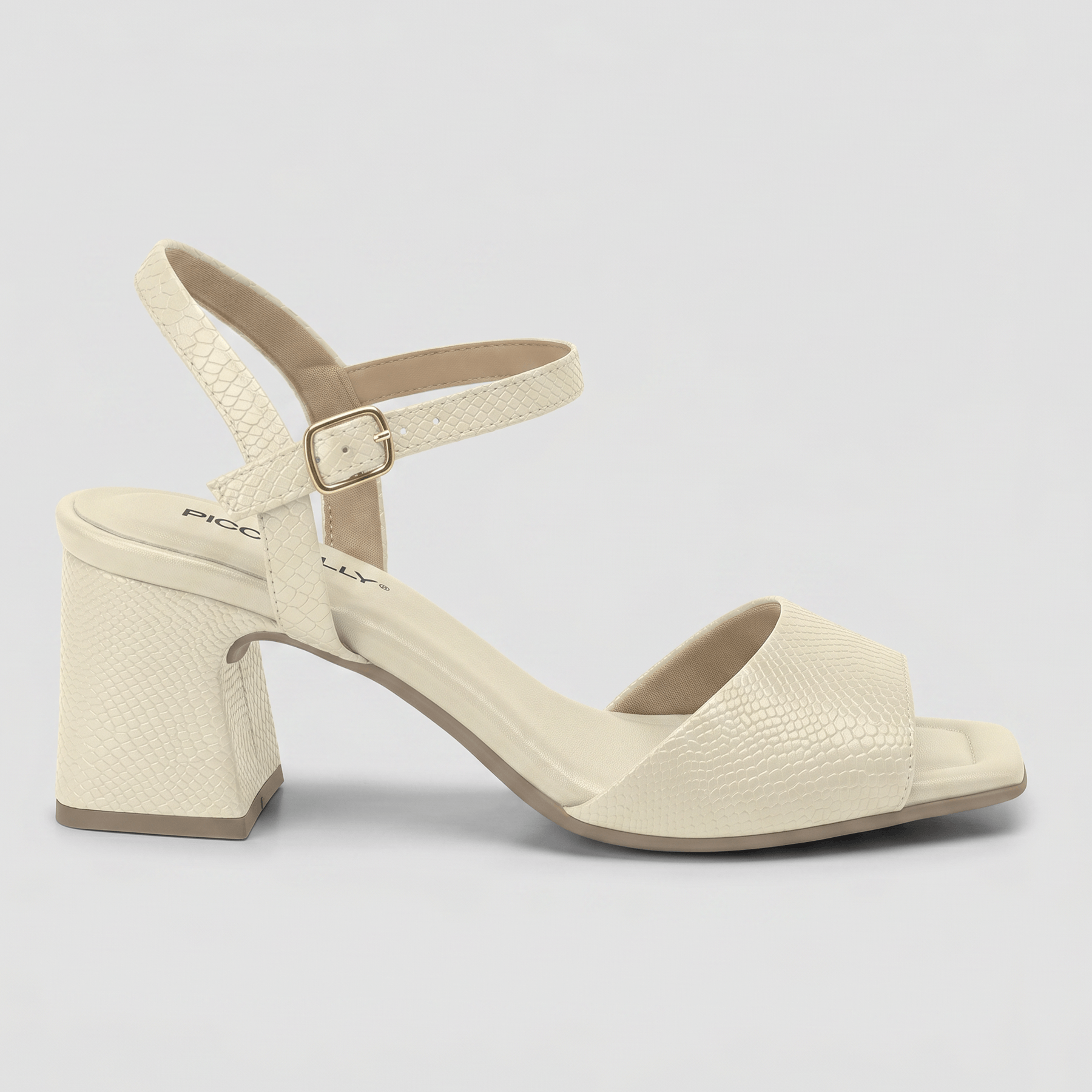Sandália Flavia Salto Alto Off White