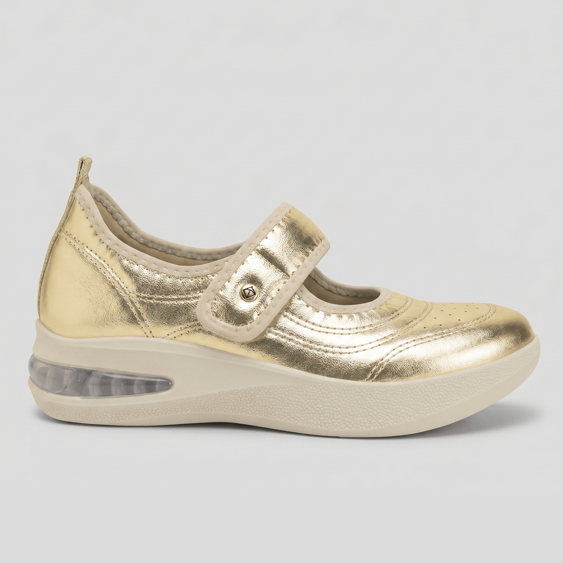 Tênis Boneca Soft Step Ouro com Marfim