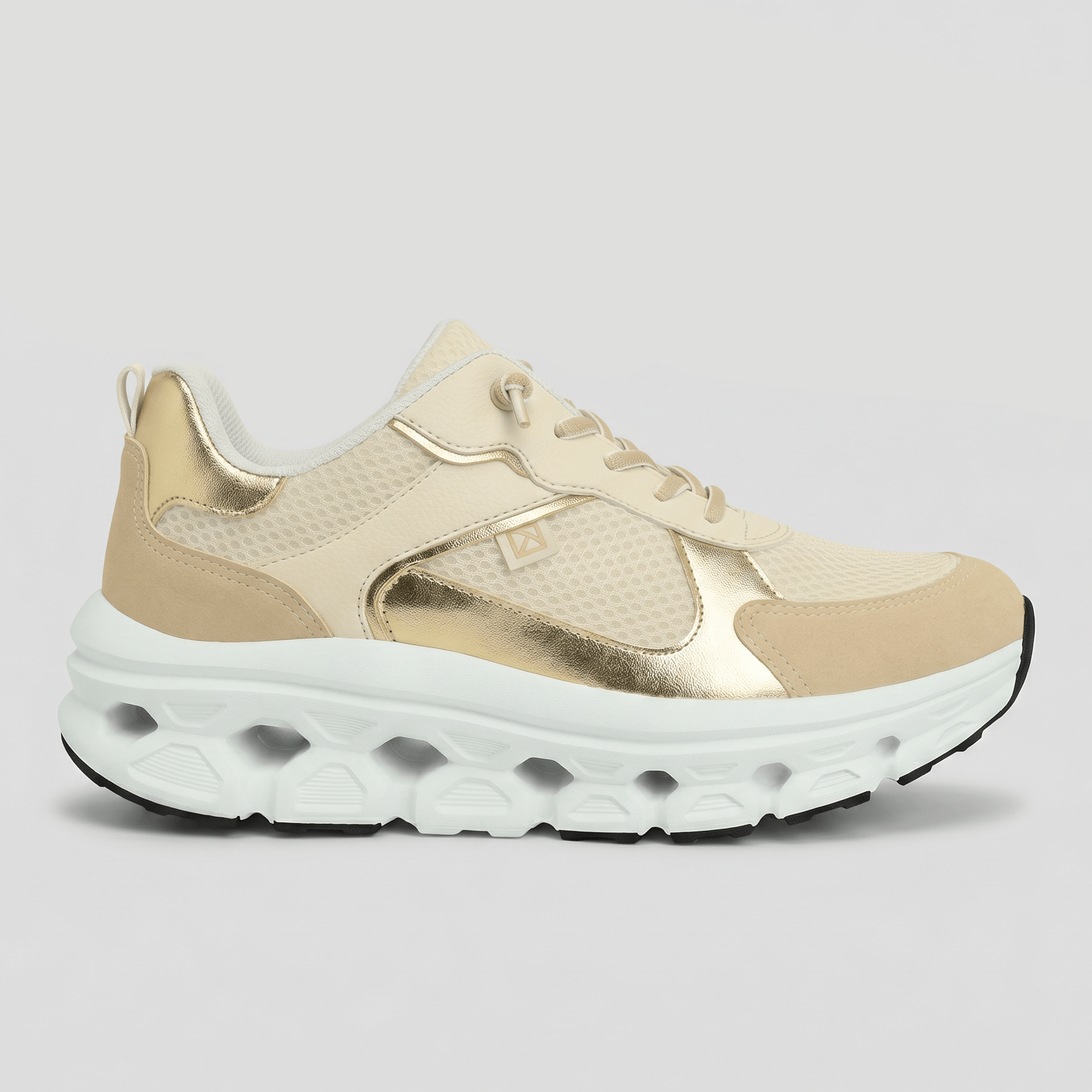 PICCADILLY MAXI TECH -Tênis Off White com Ouro