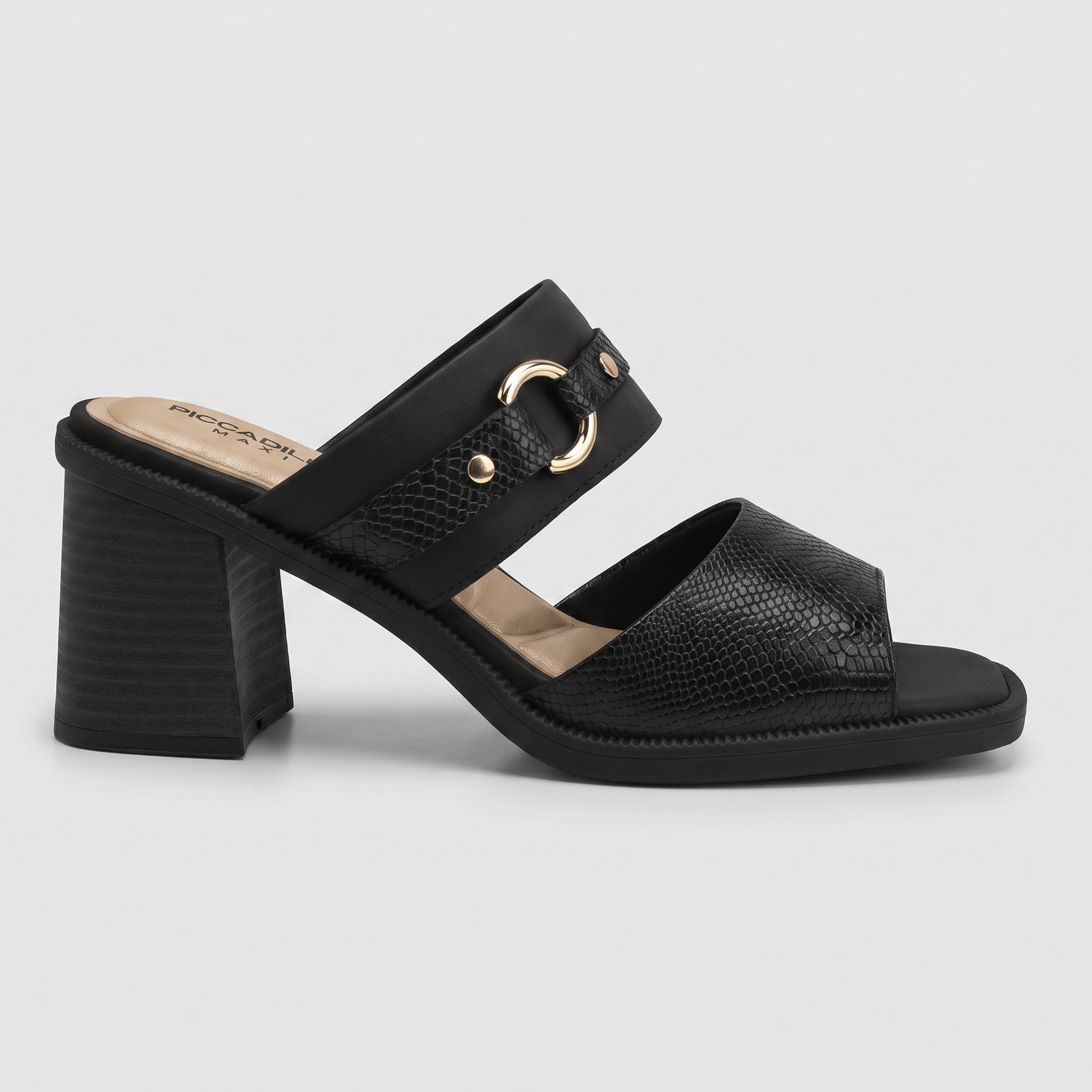 PICCADILLY MAXI - Tamanco Queila Salto Alto Preto